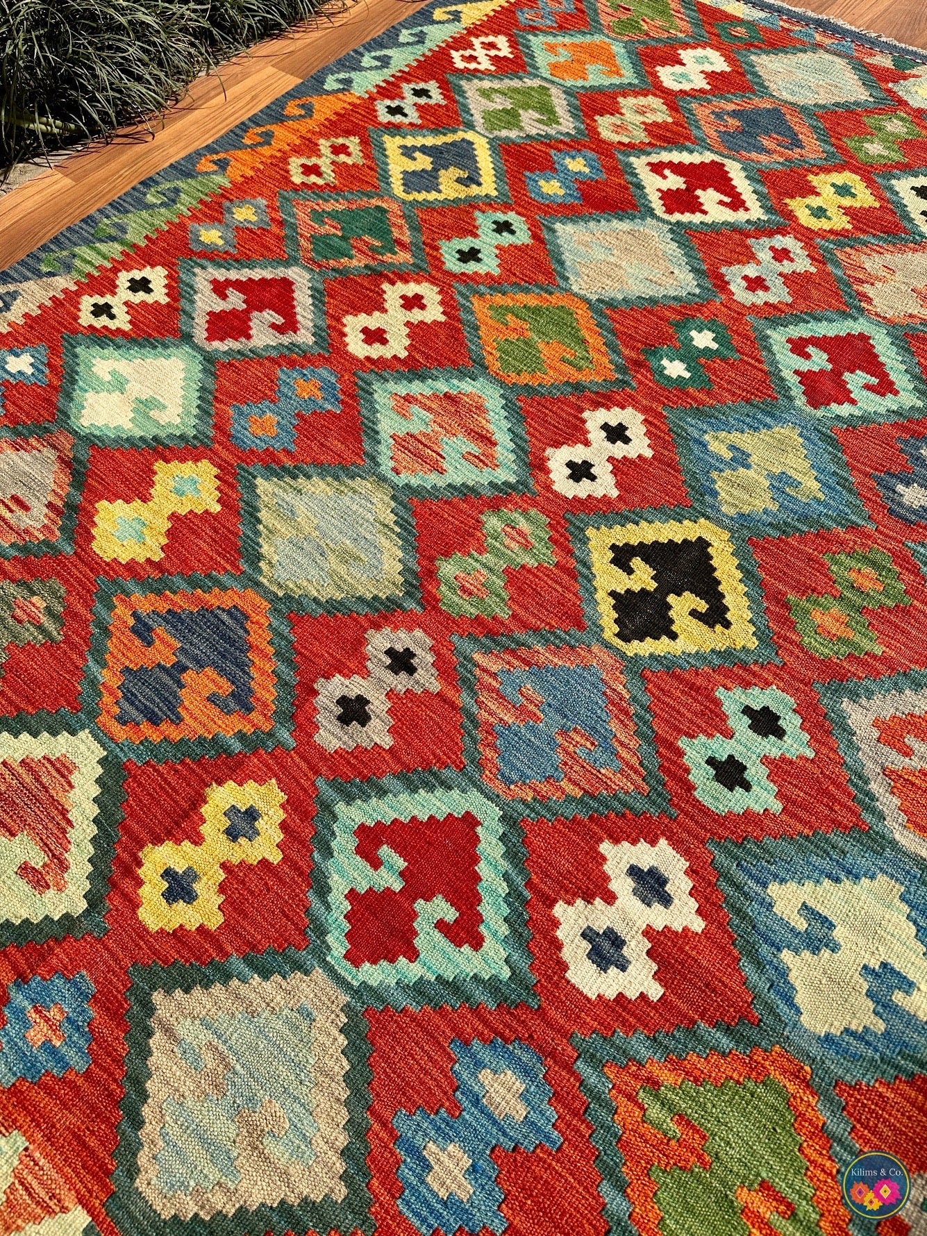 Pure wool kilim (6′5″ × 5′0″)