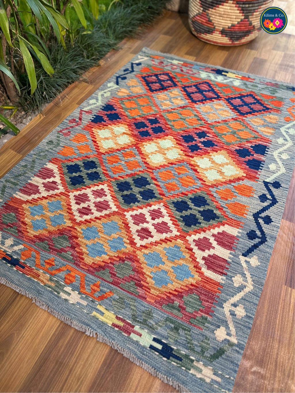 Pure wool kilim 4’11 x 3’4
