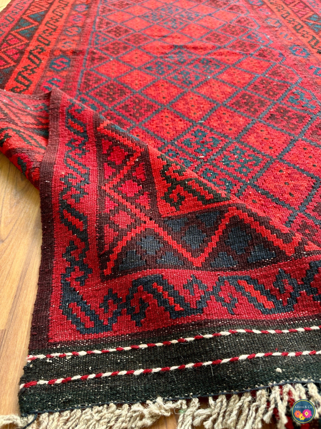 Pure wool Ghalmoori kilim (6′6″ × 3′7″)