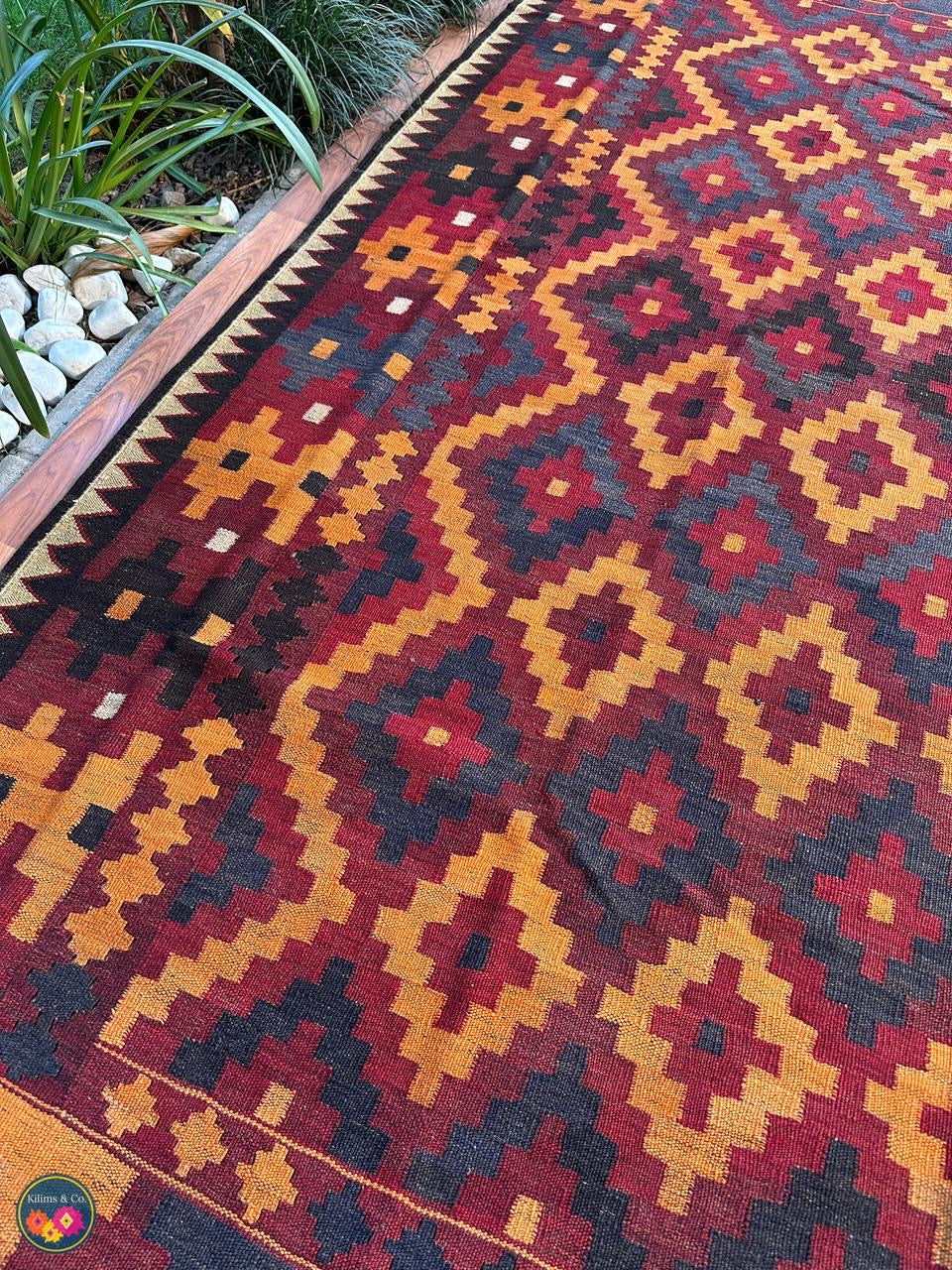 Pure Wool kilim 9ft 3in x 6ft 7in