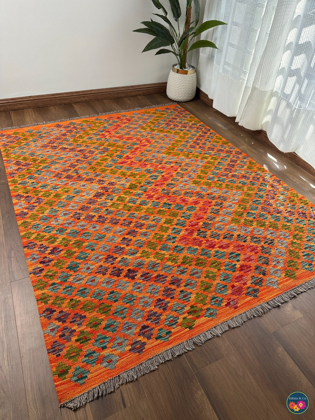 Pure Wool kilim 6ft 4in x 5ft 0in