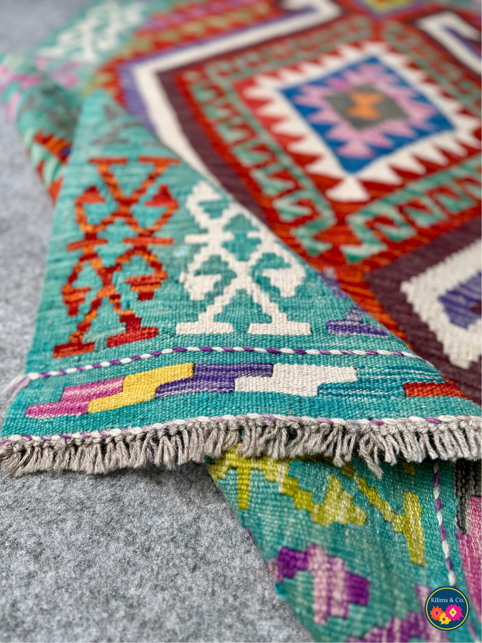 Pure wool kilim 4ft 10in x 3ft 4in