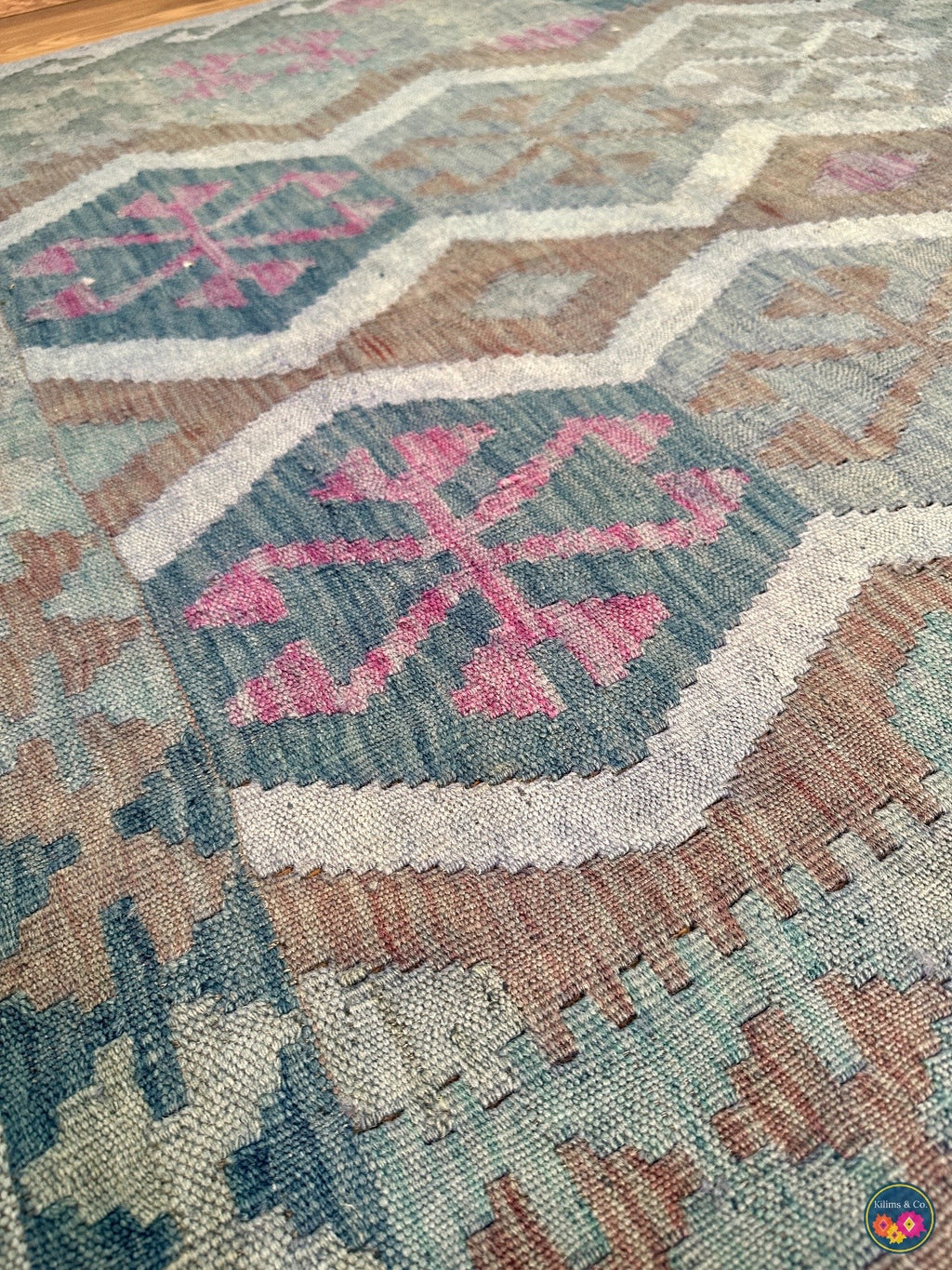 Over-dyed kilim 6ft 5in x 4ft 11in