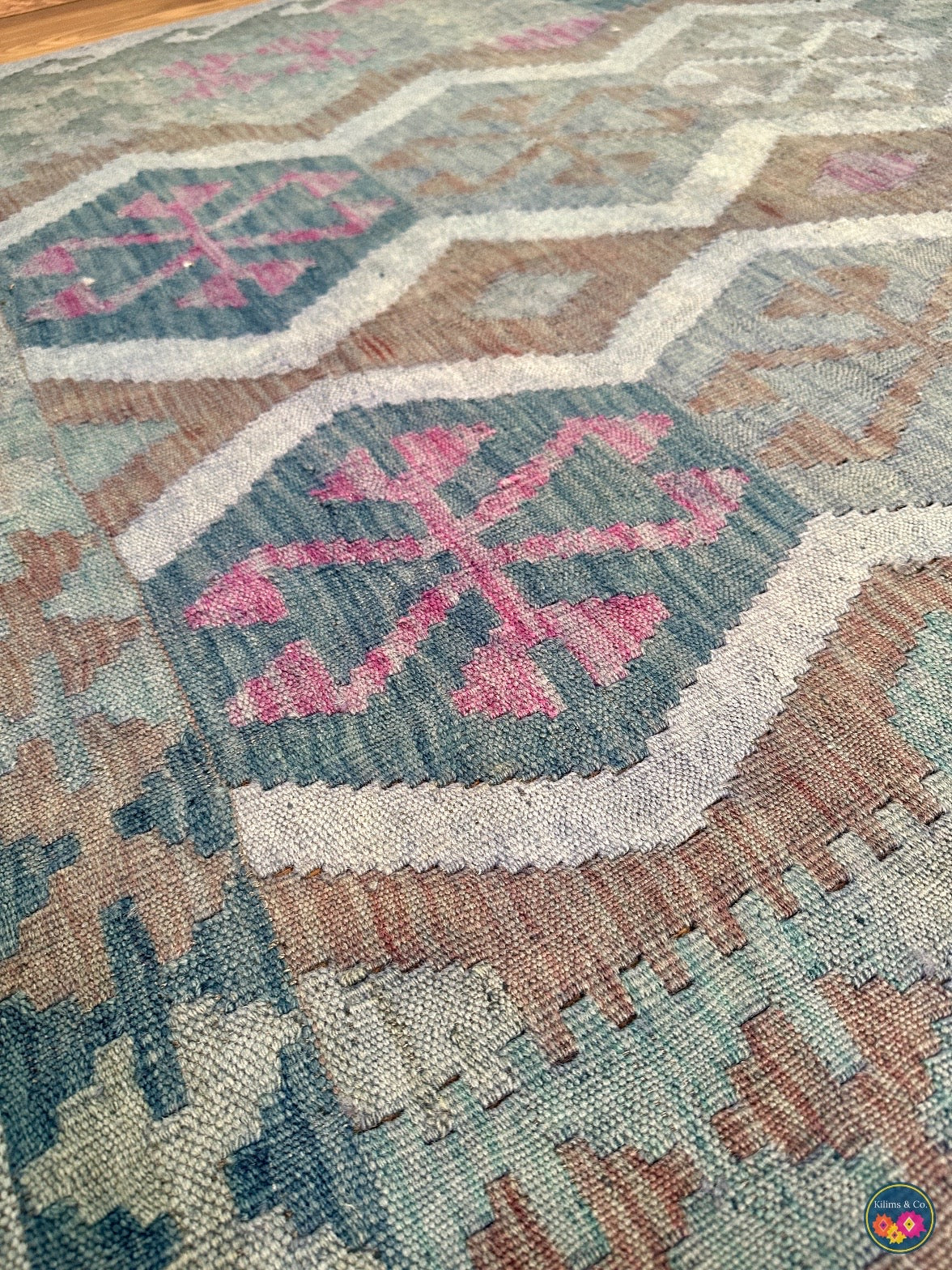 Over-dyed kilim 6ft 5in x 4ft 11in