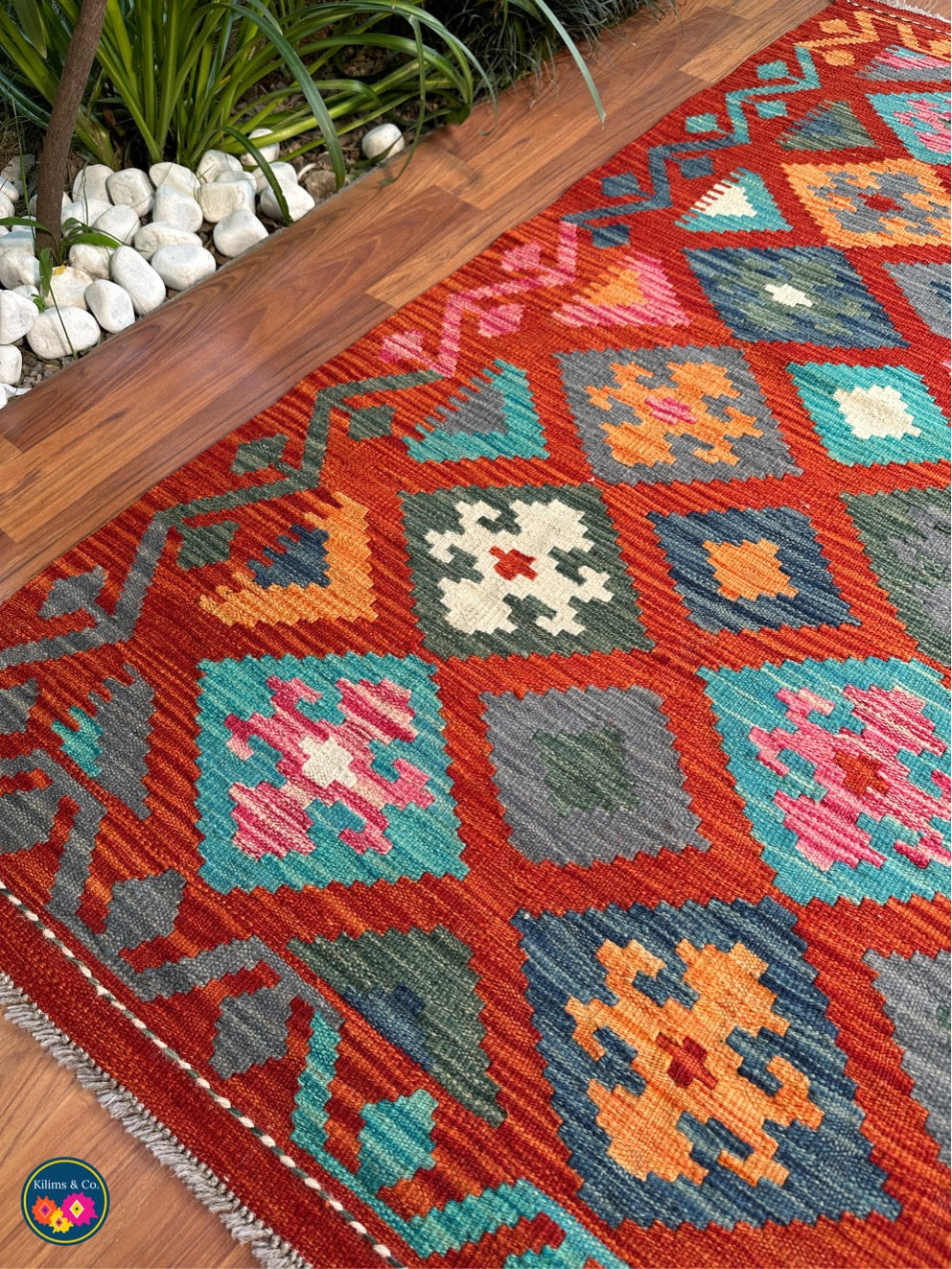 Pure wool kilim 5'7x4'0”