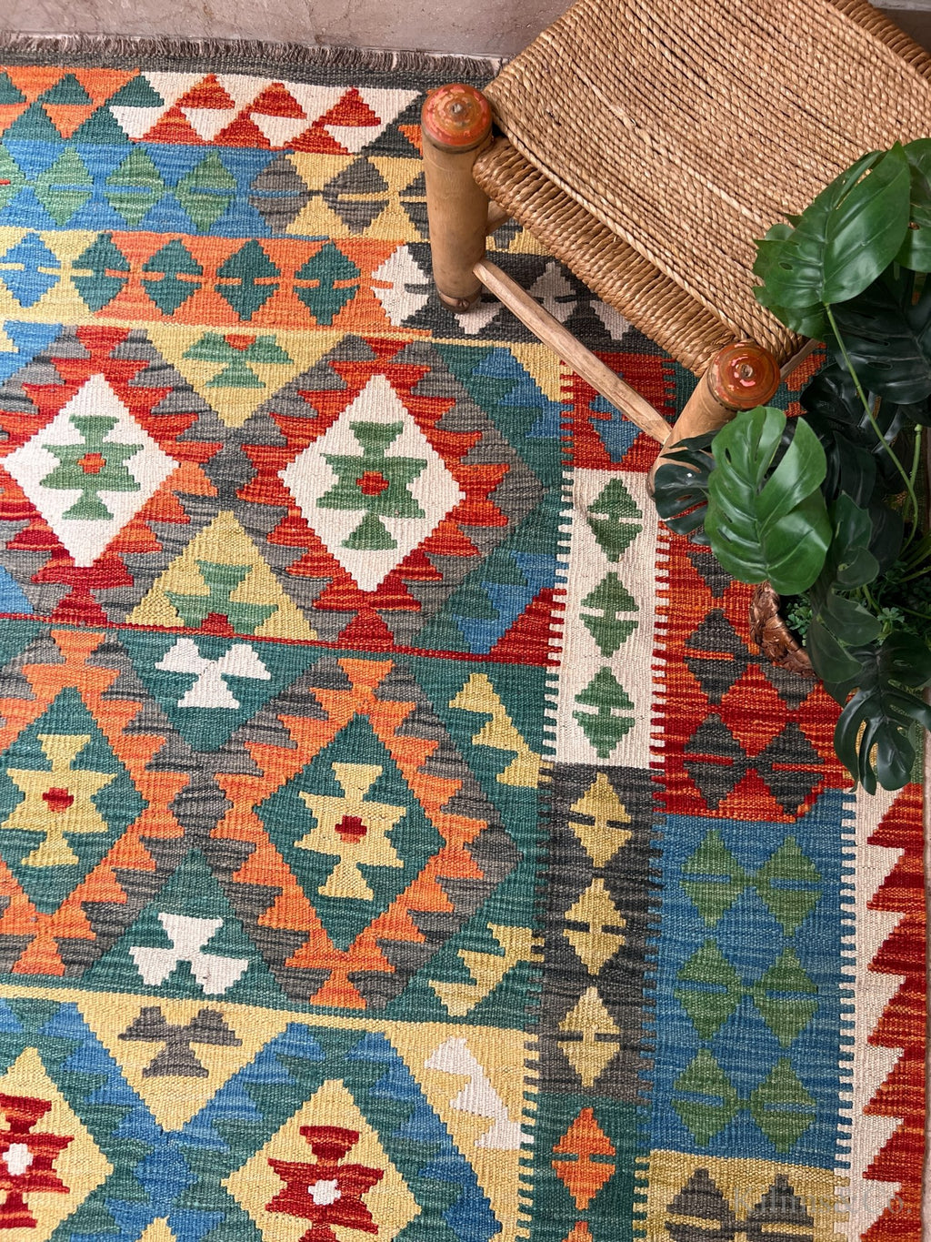 Pure wool kilim  6'6"x 4'11"