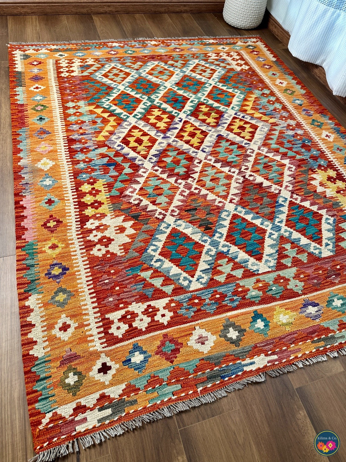 Pure Wool kilim 6ft 4in x 5ft 2in