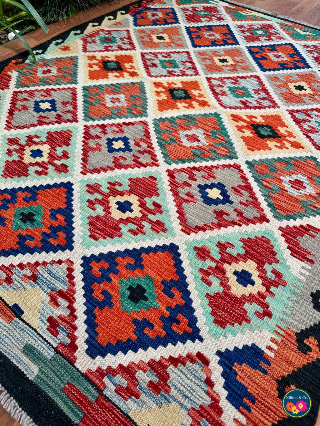 Pure wool kilim 5'7”x4'1”