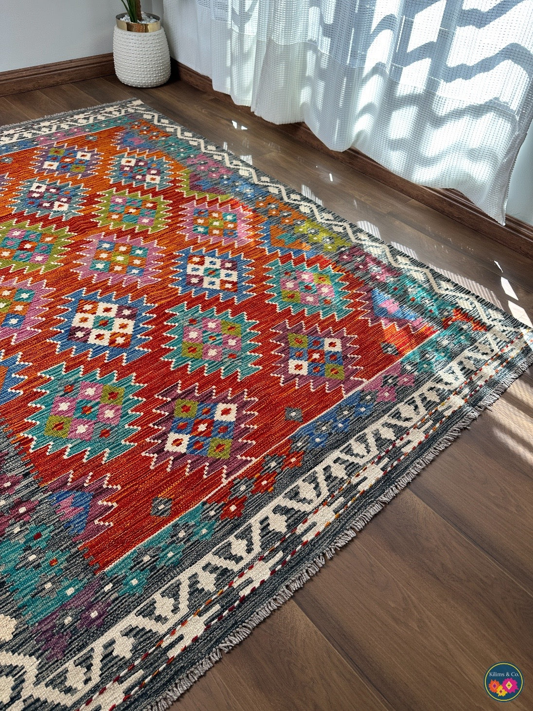 Pure Wool kilim 7ft 0in x 4ft 10in