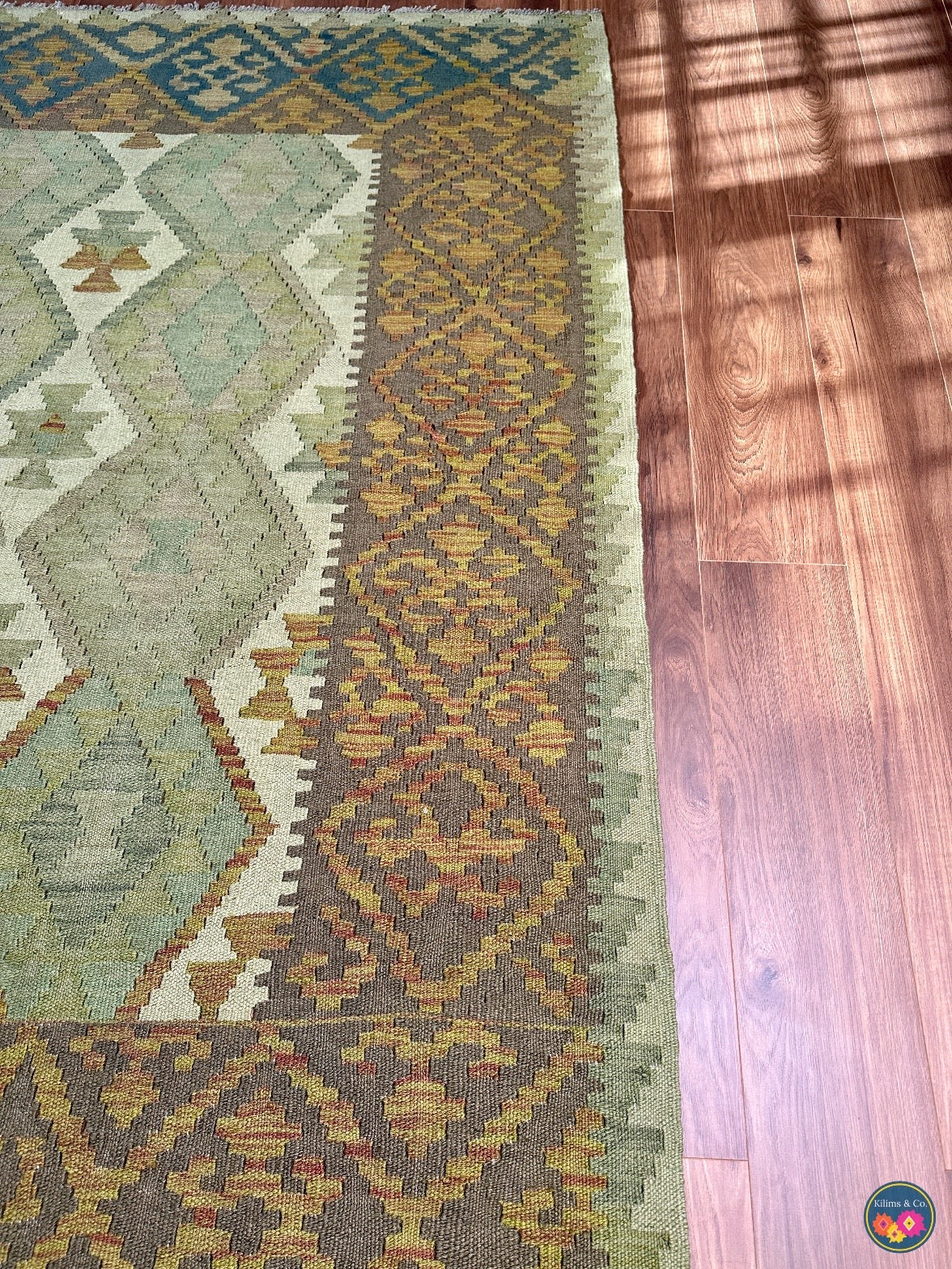 Over-dyed kilim 6ft 8in x 5ft 2in