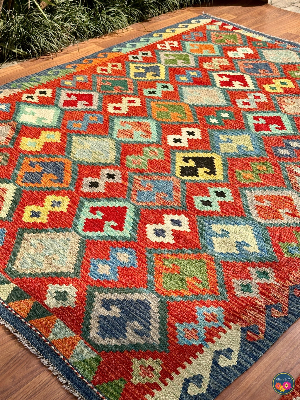 Pure wool kilim (6′5″ × 5′0″)