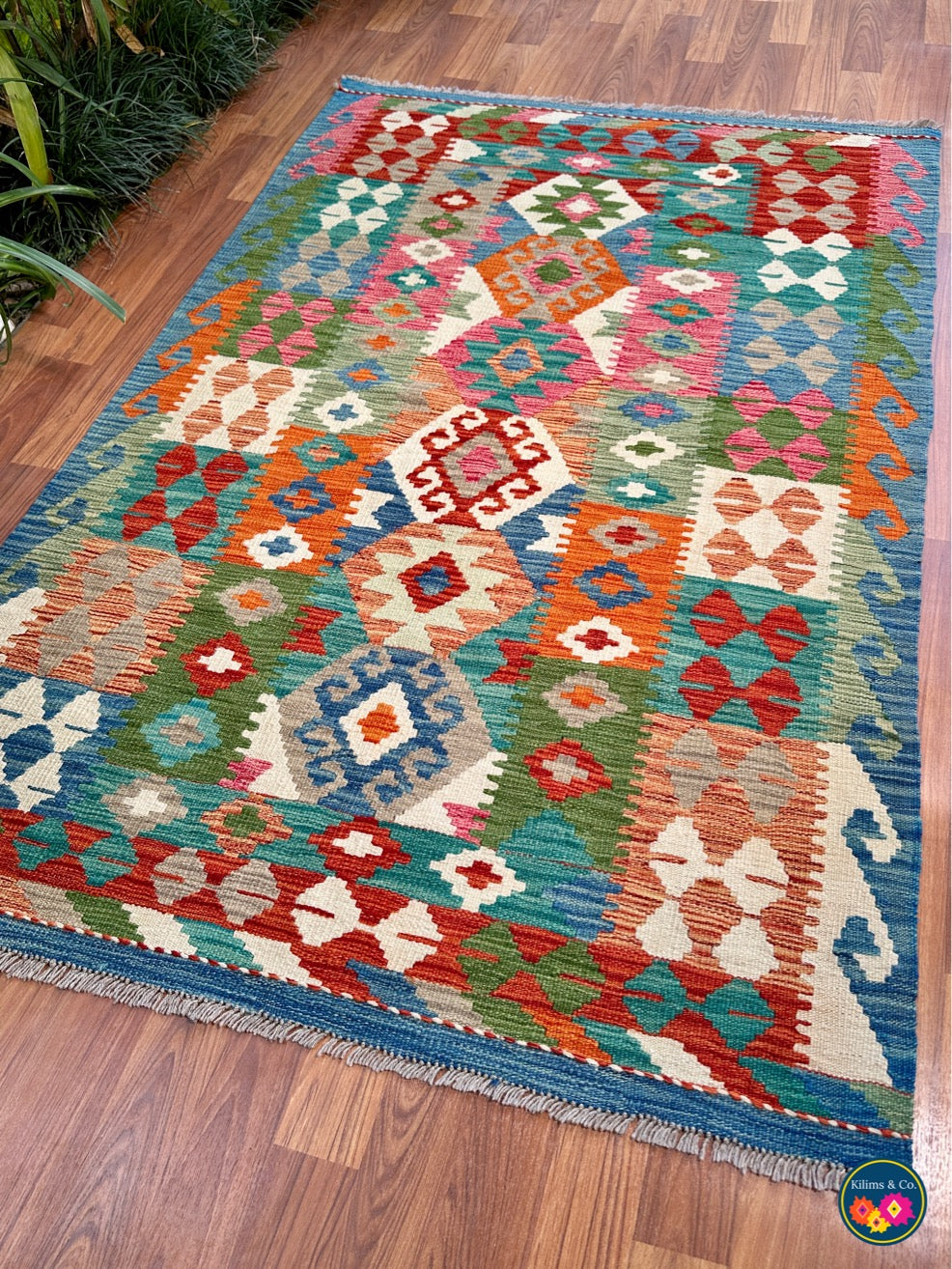 Pure wool kilim 5'6”x3'8”