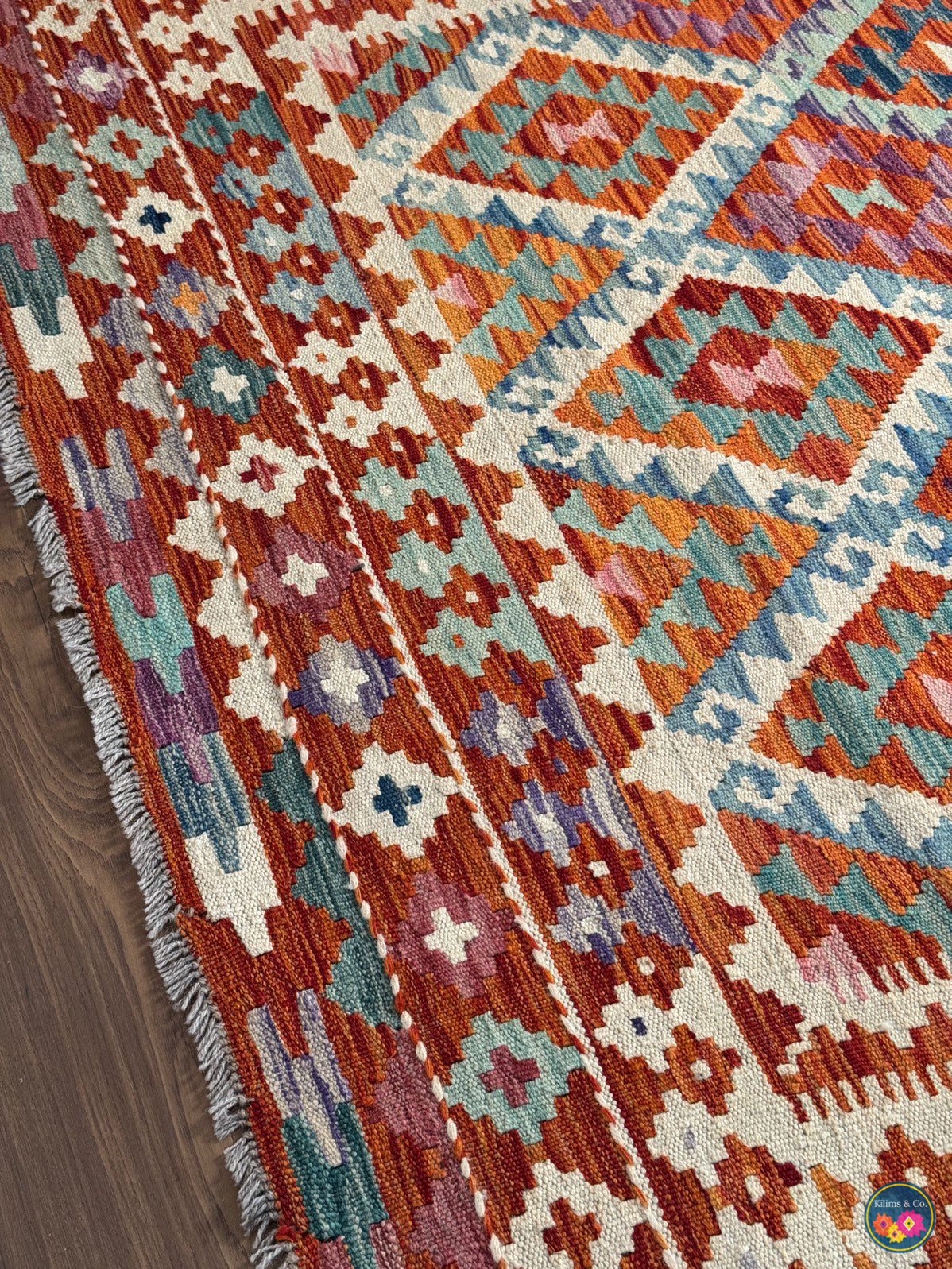 Pure Wool kilim 6ft 7in x 5ft 6in