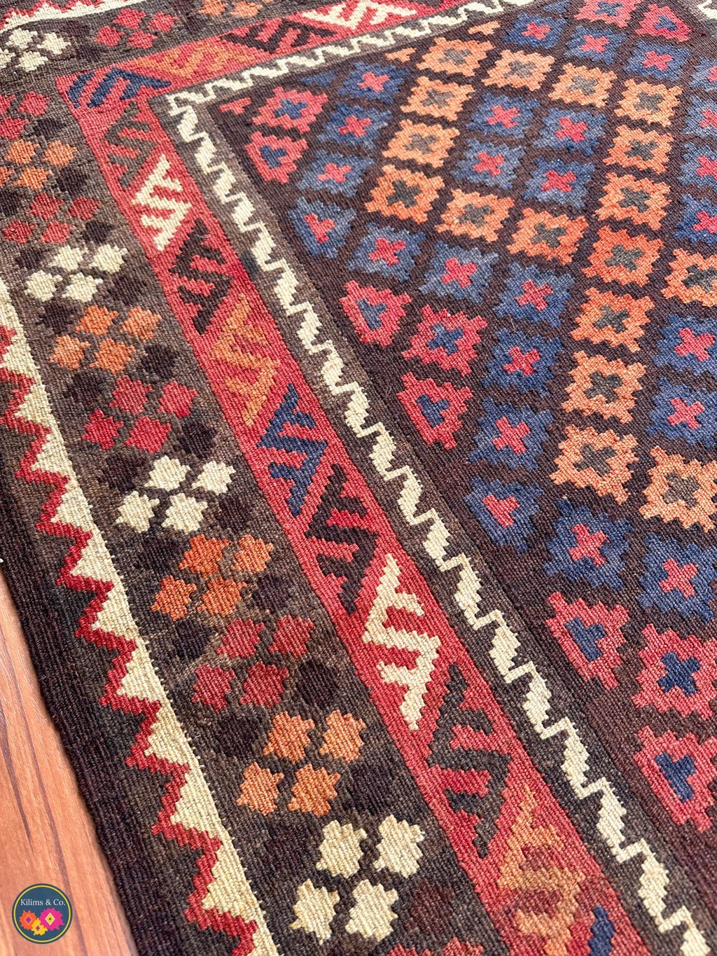 Pure wool kilim 4ft 5in x 3ft 3in