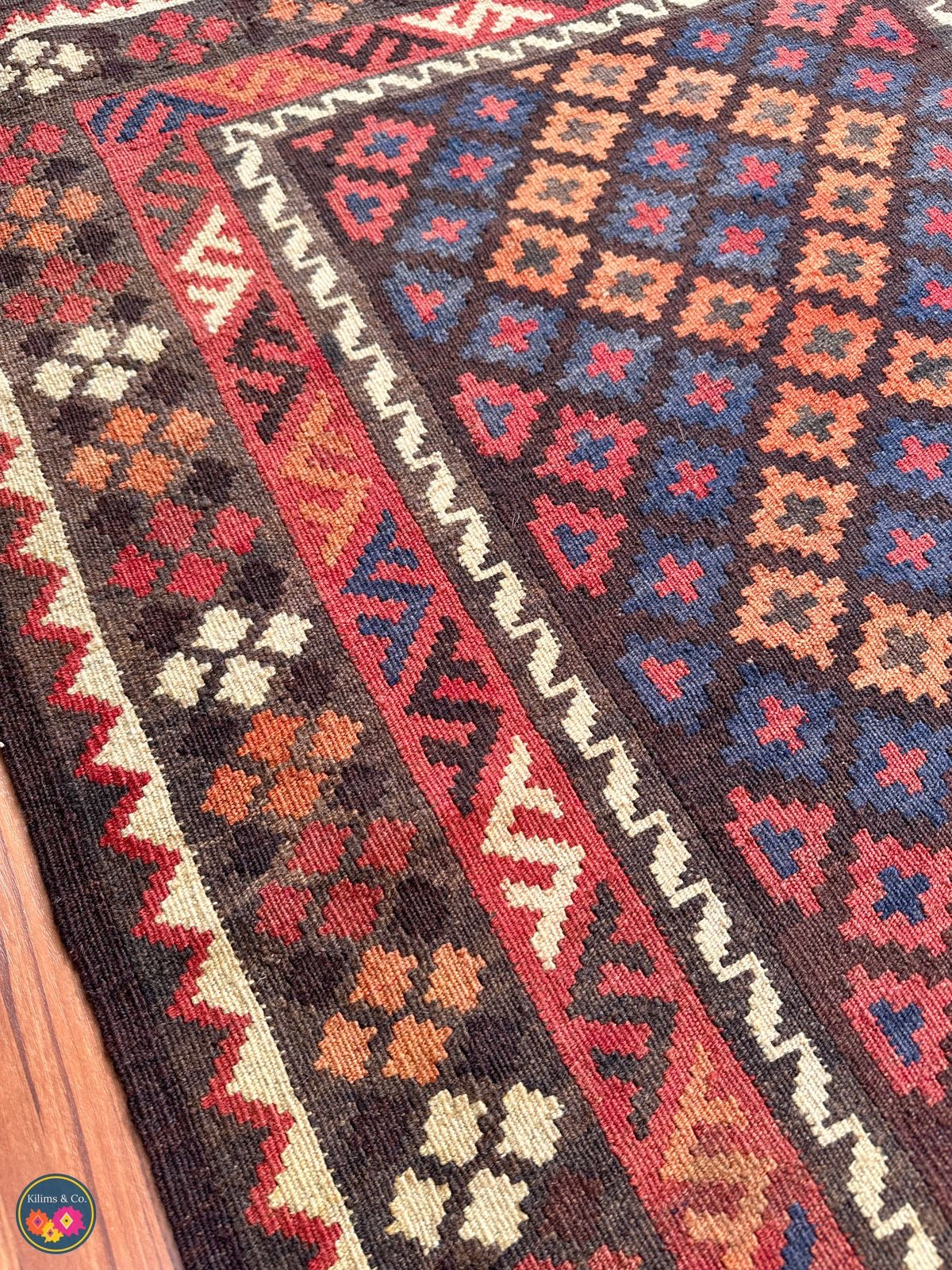 Pure wool kilim 4ft 5in x 3ft 3in