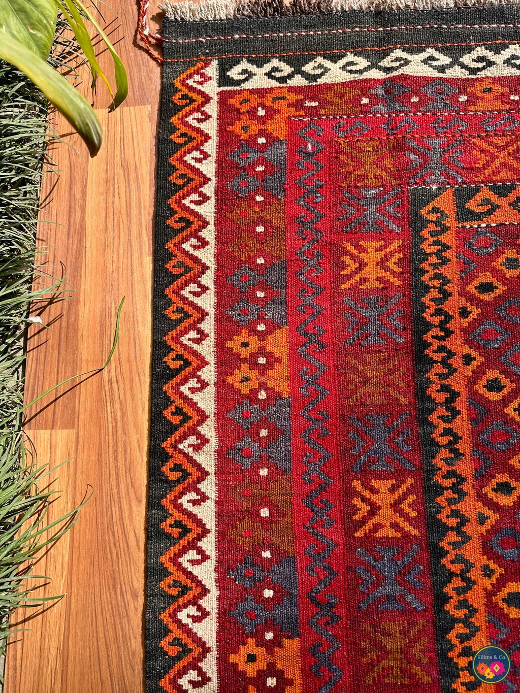 Pure wool Ghalmoori kilim (6′9″ × 3′8″)