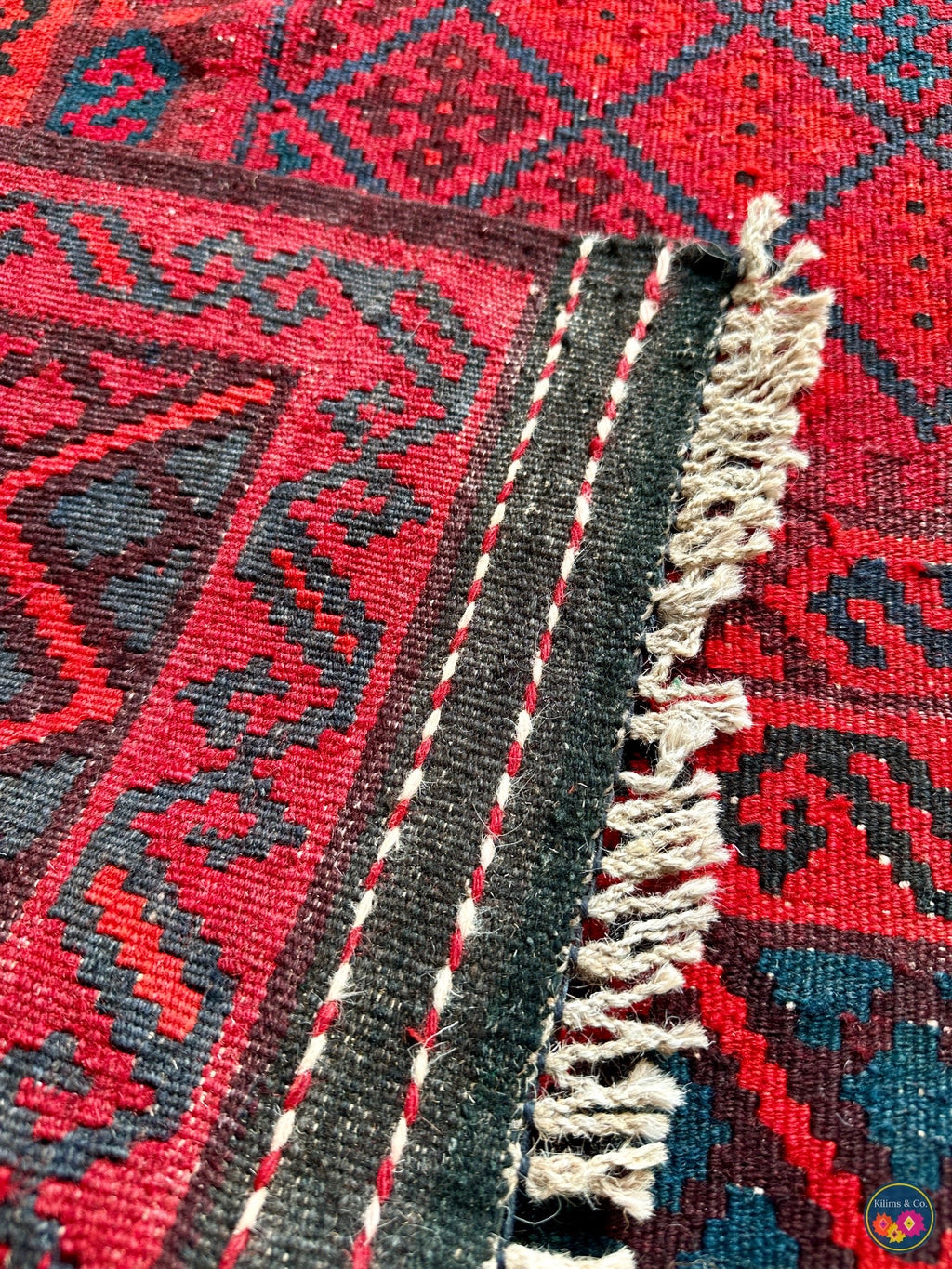Pure wool Ghalmoori kilim (6′6″ × 3′7″)
