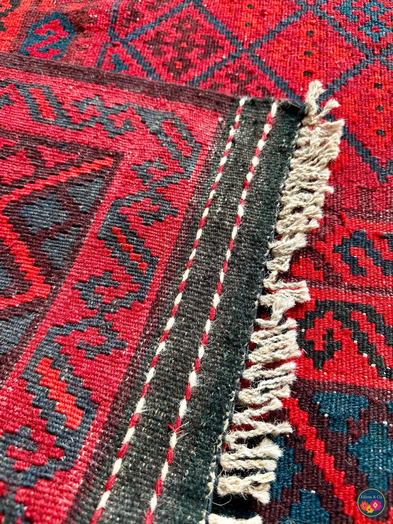 Pure wool Ghalmoori kilim (6′6″ × 3′7″)