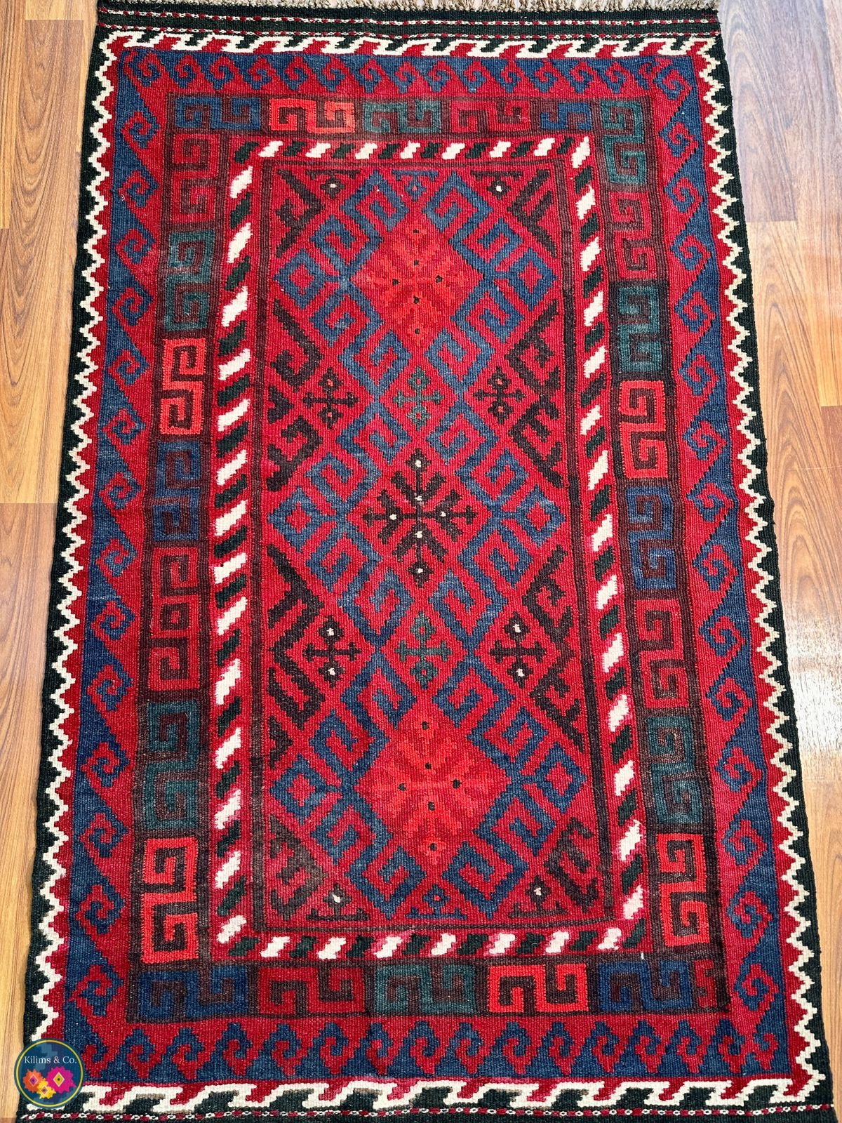Pure wool kilim 4ft 7in x 2ft 9in
