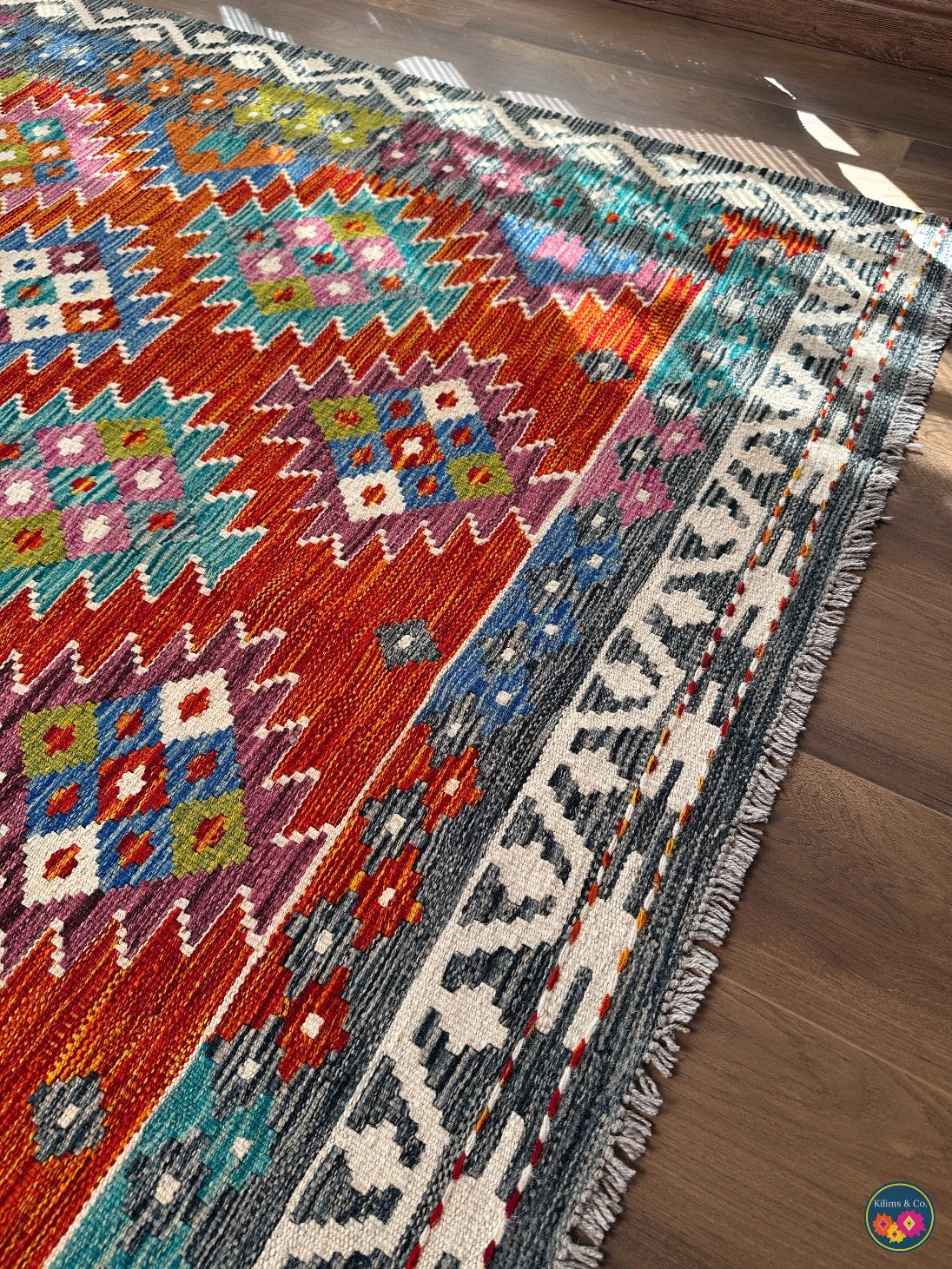 Pure Wool kilim 7ft 0in x 4ft 10in