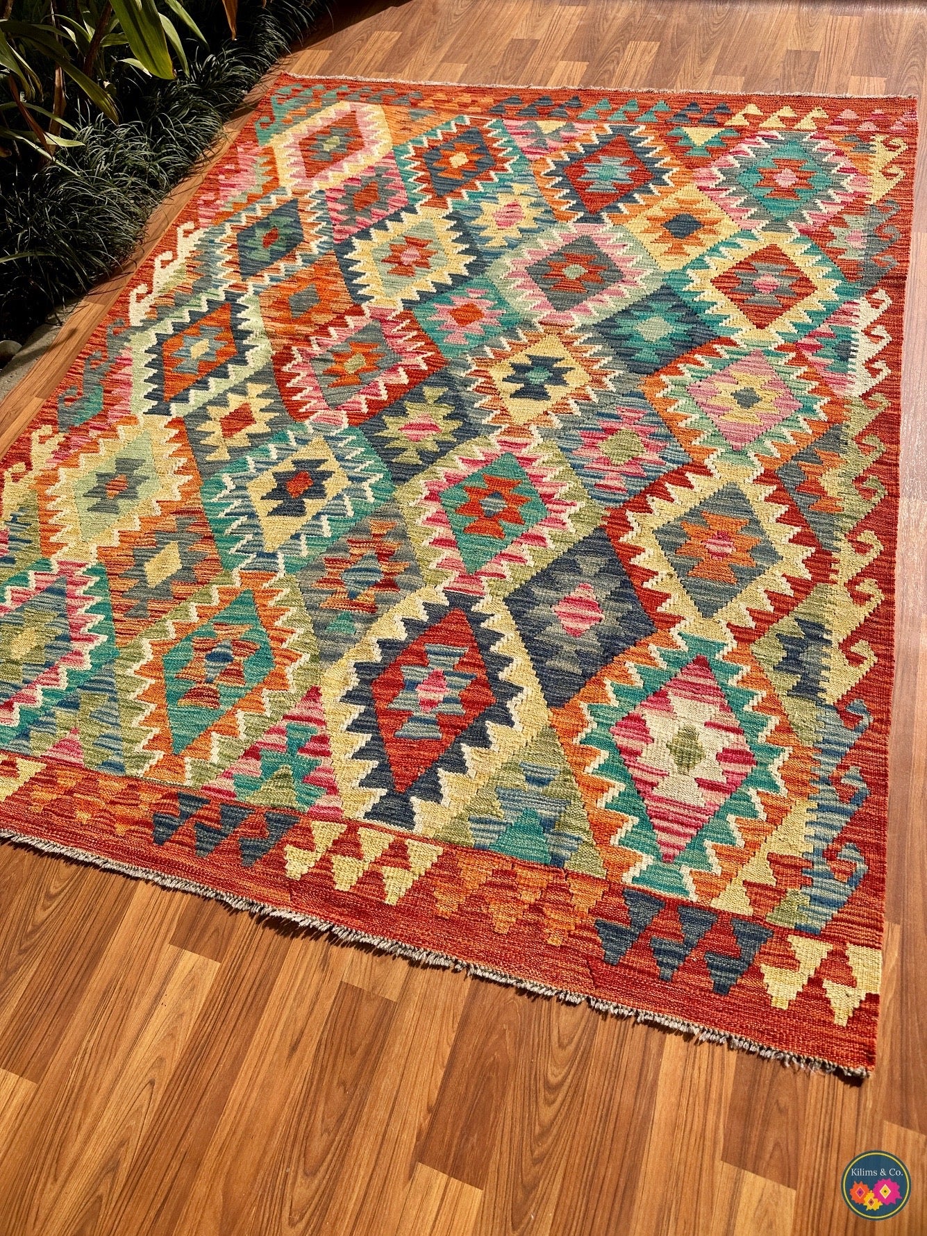 Pure wool kilim (6′6″ × 5′0″)