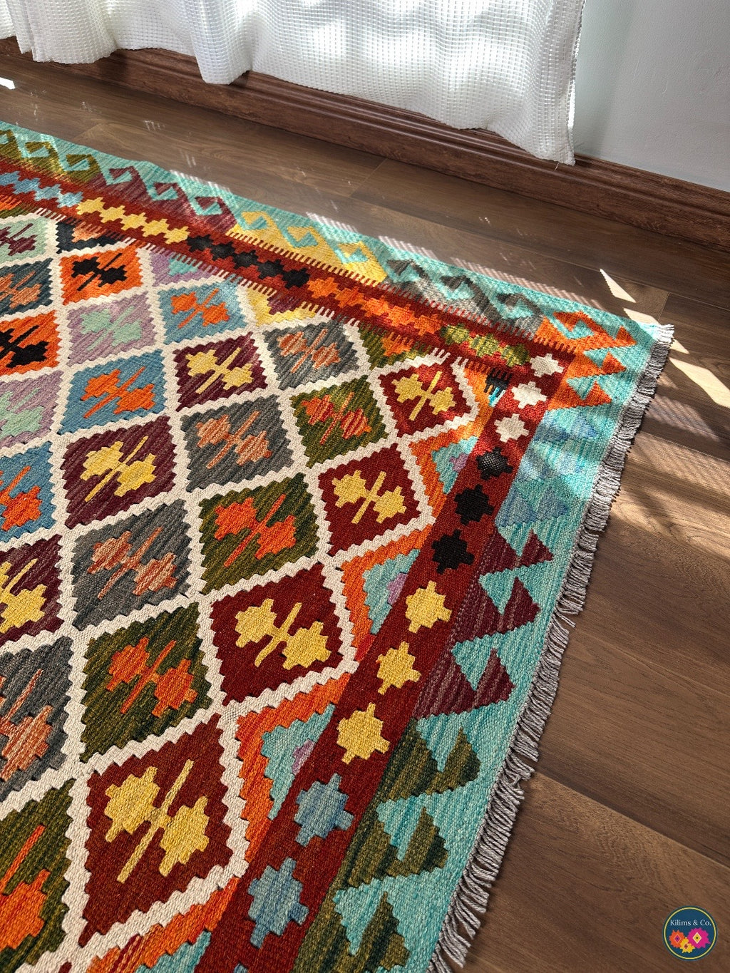 Pure Wool kilim 6ft 10in x 5ft 1in