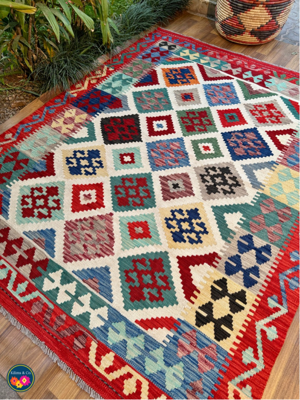 Pure wool kilim  6'6"x5'1