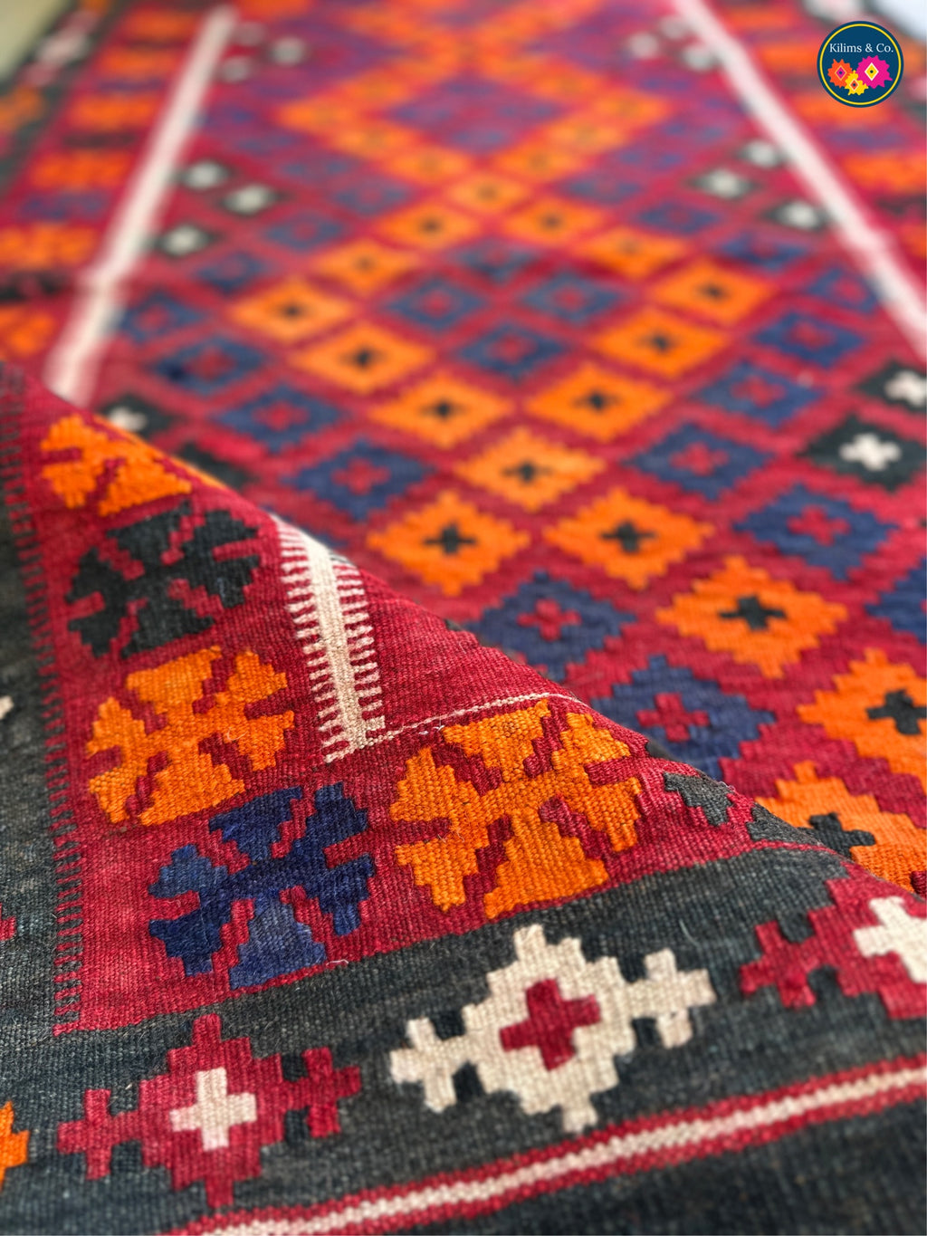 Pure wool kilim 5’2 x 3’0