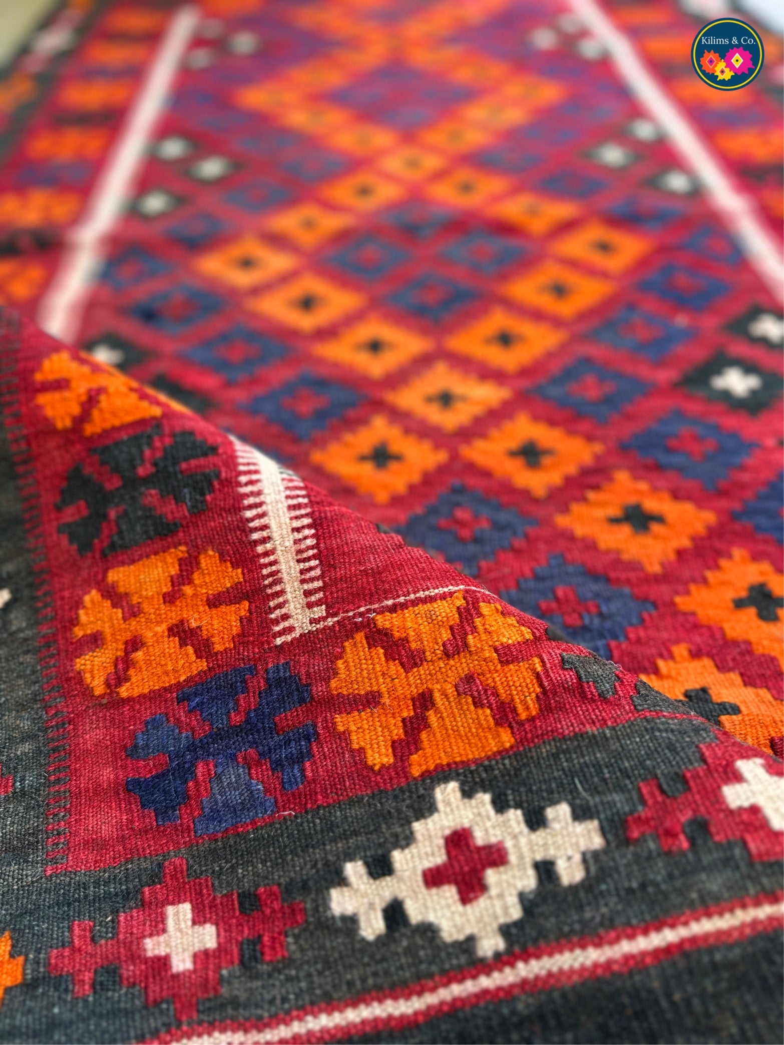 Pure wool kilim 5’2 x 3’0