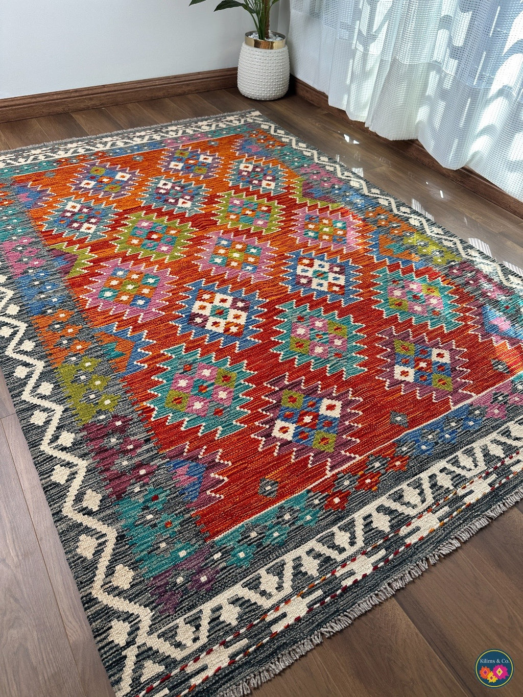 Pure Wool kilim 7ft 0in x 4ft 10in