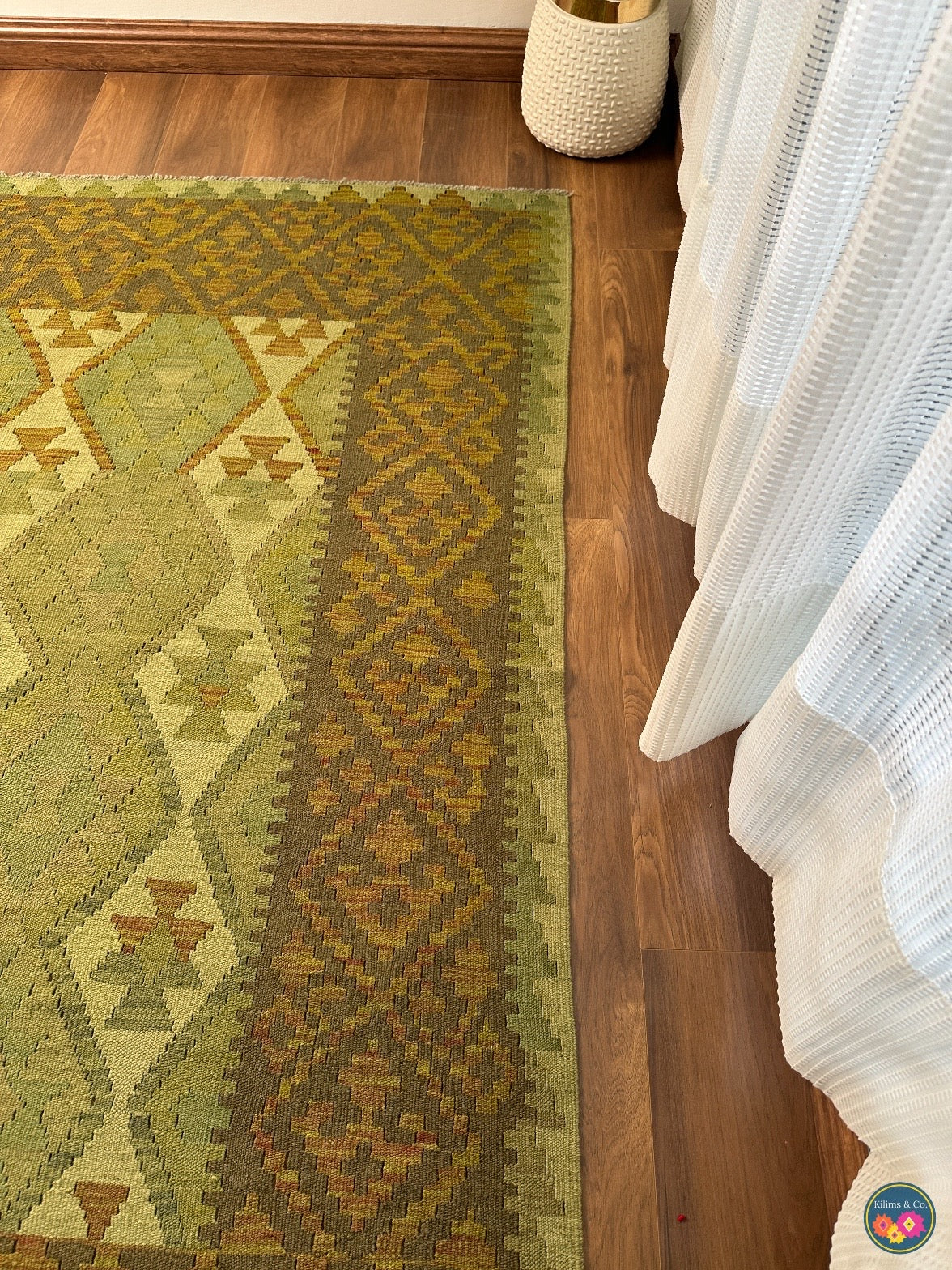 Over-dyed kilim 6ft 8in x 5ft 2in