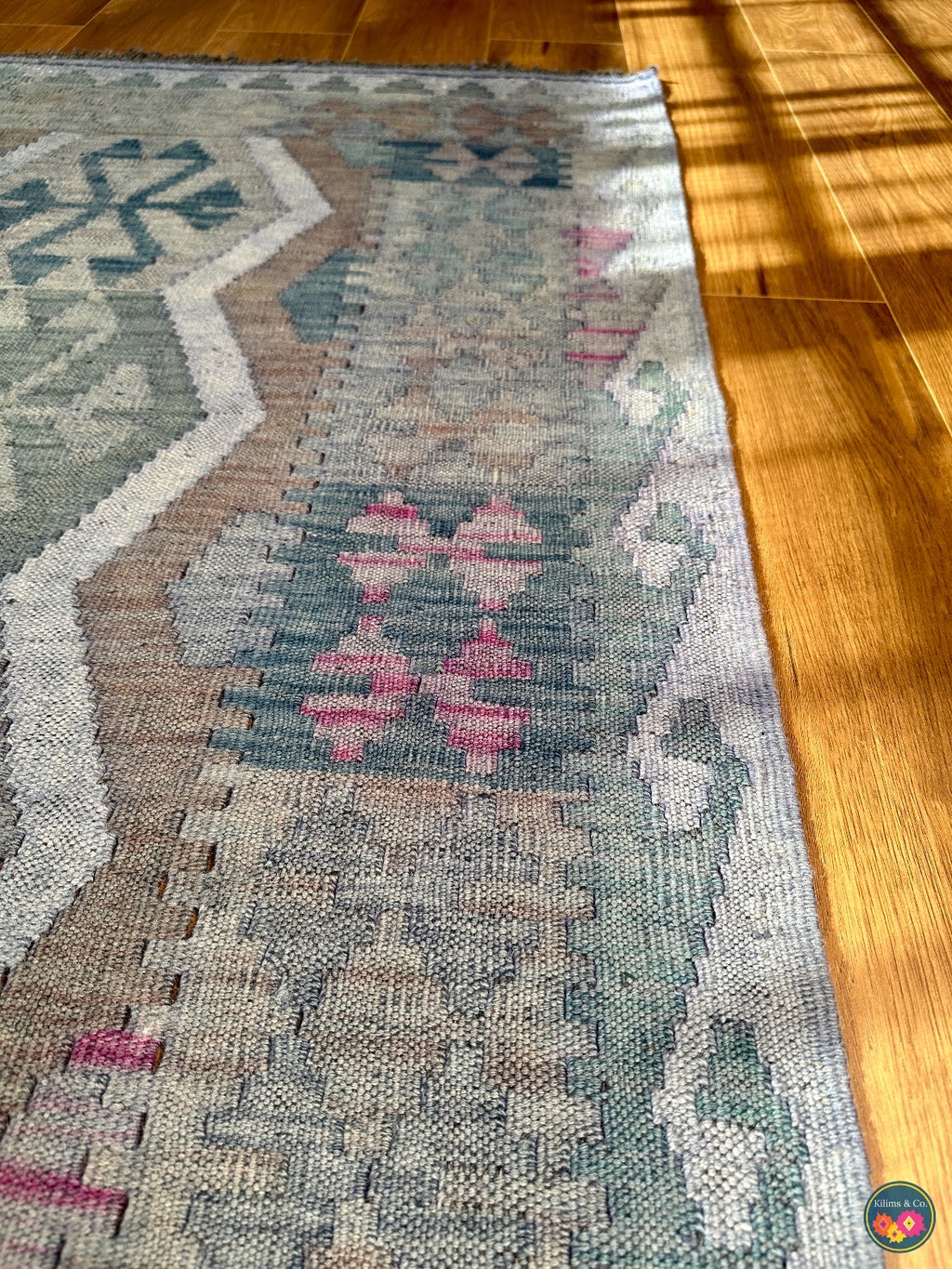 Over-dyed kilim 6ft 5in x 4ft 11in