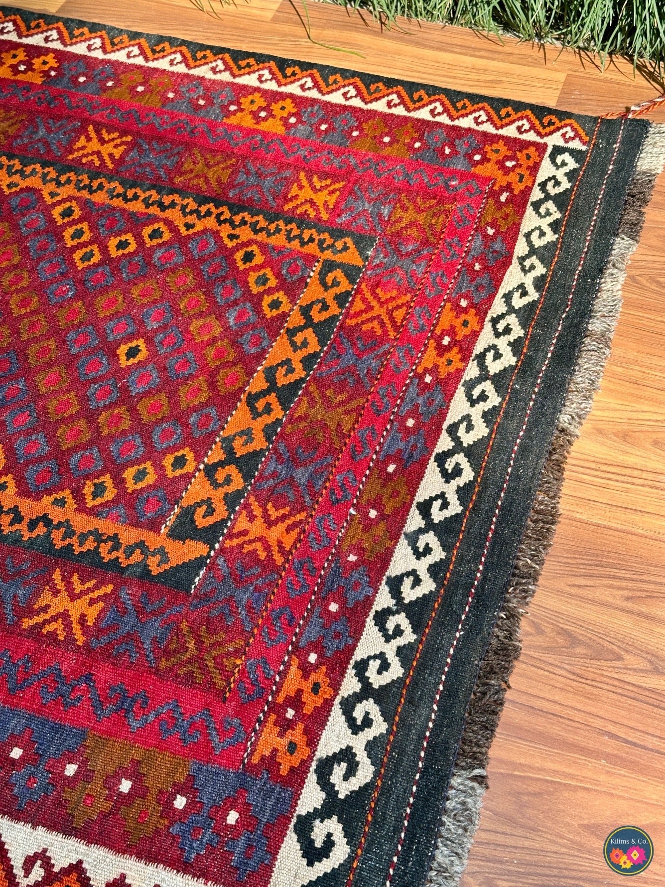 Pure wool Ghalmoori kilim (6′9″ × 3′8″)
