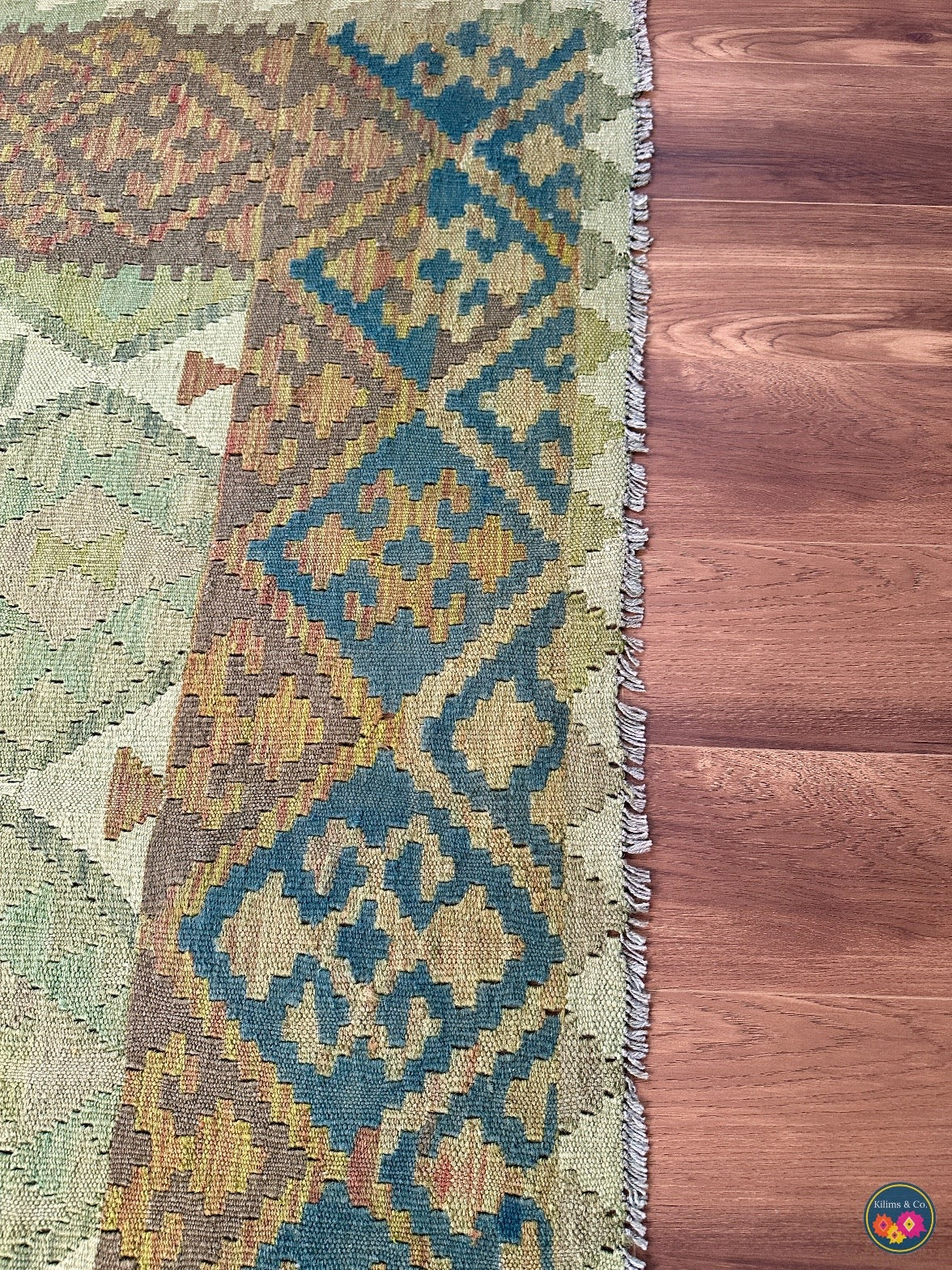 Over-dyed kilim 6ft 8in x 5ft 2in