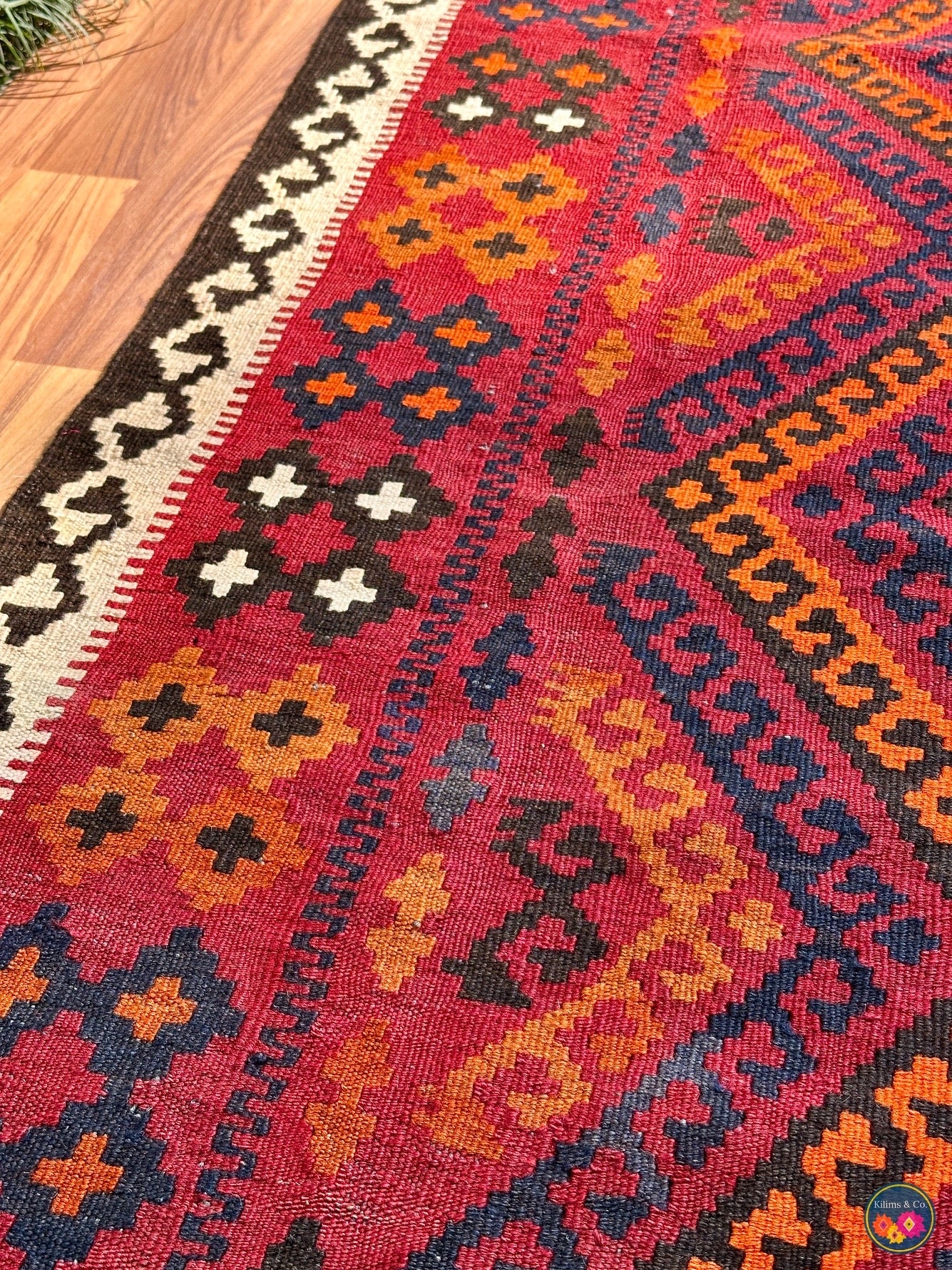 Pure wool Ghalmoori kilim (6′6″ × 3′7″)