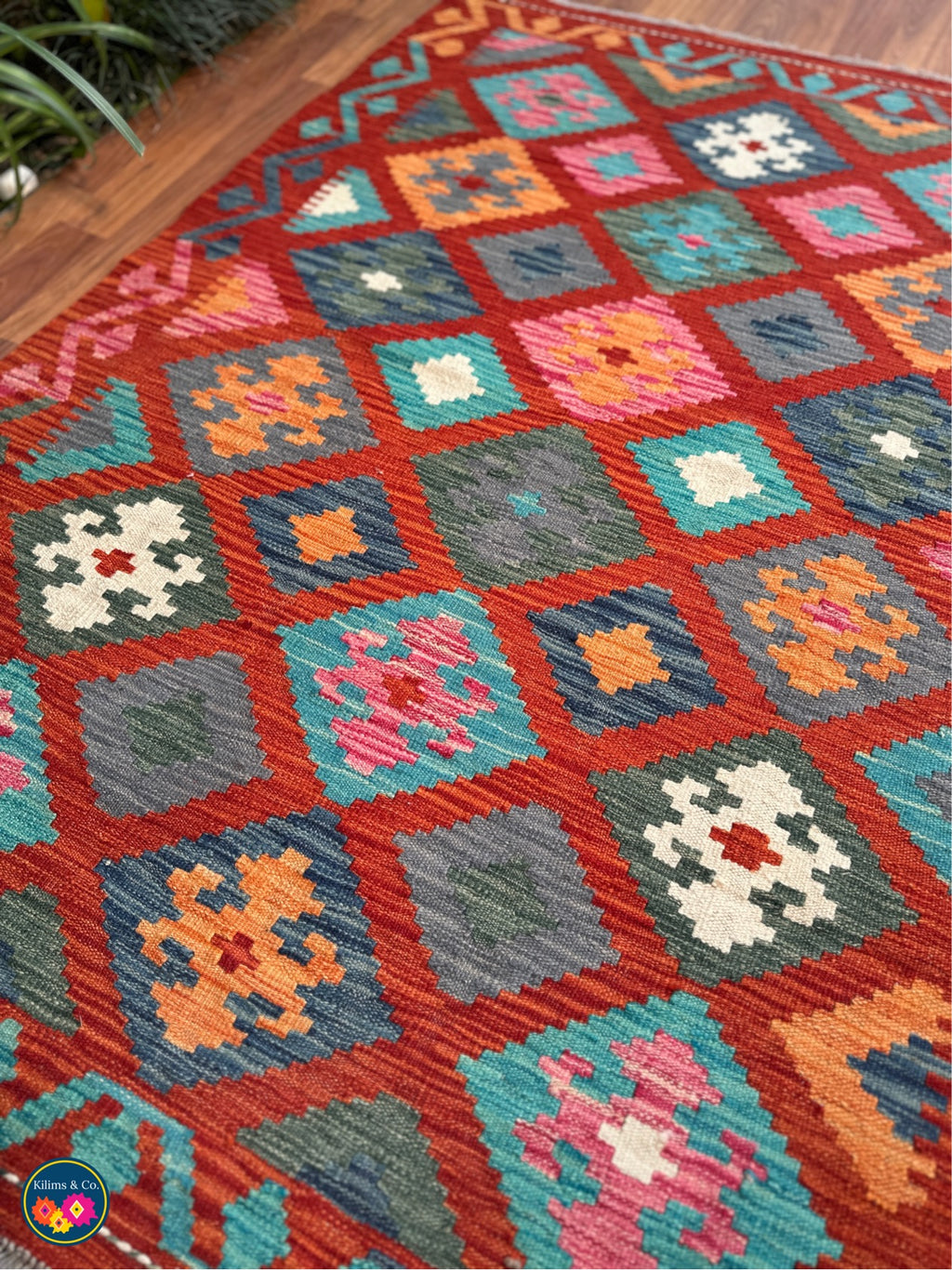 Pure wool kilim 5'7x4'0”