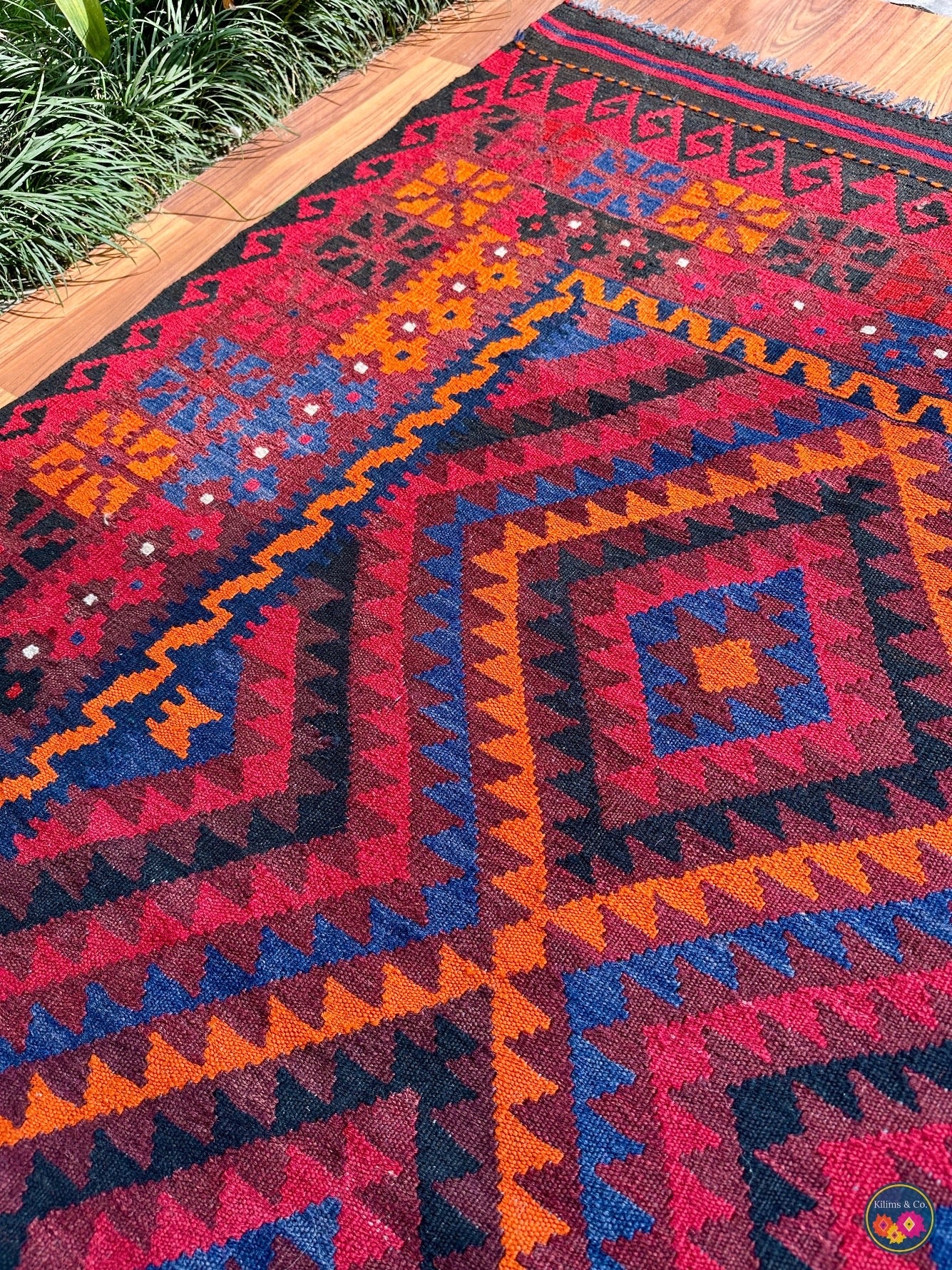 Pure wool Ghalmoori kilim (6′10″ × 4′4″)