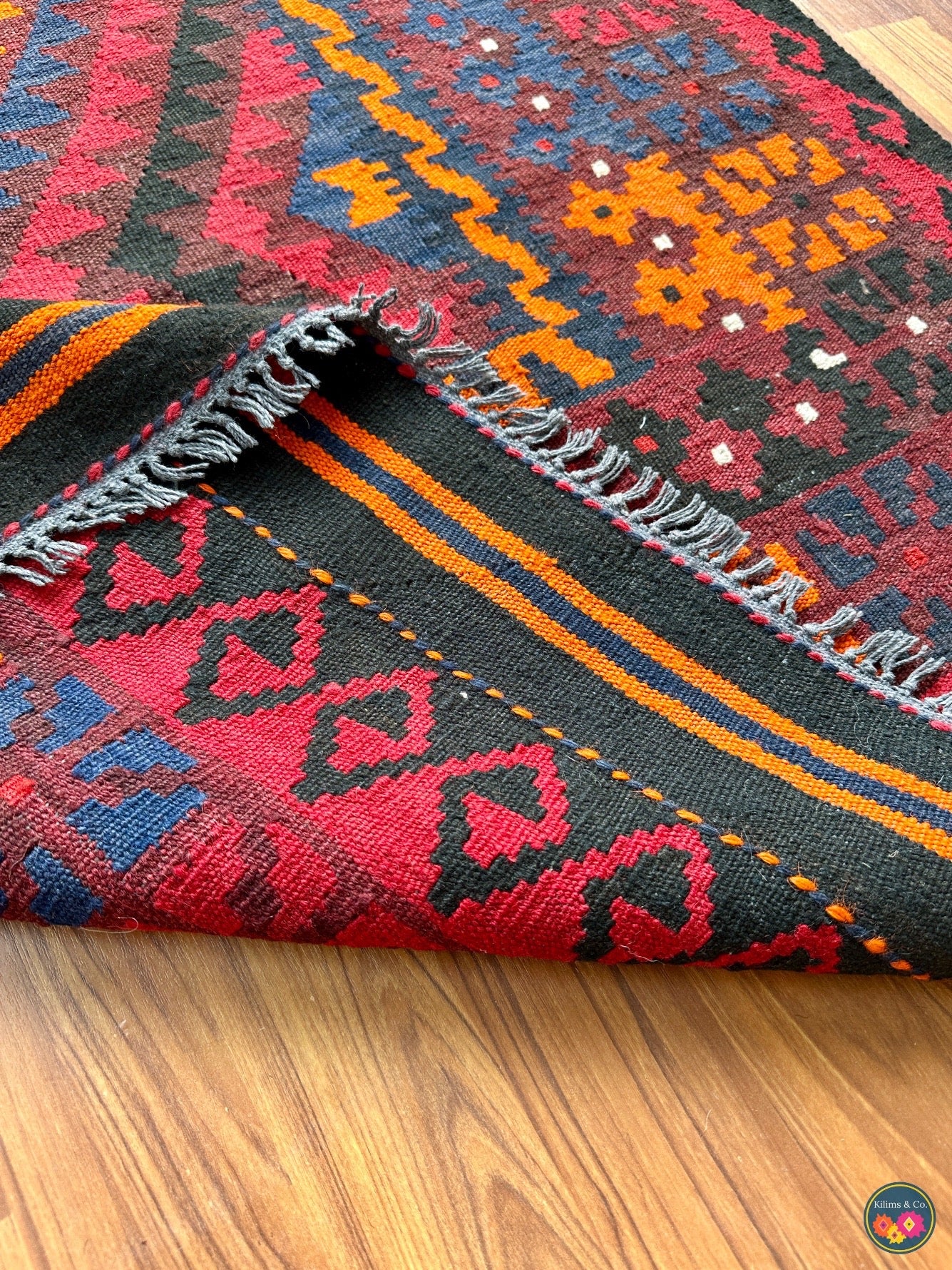 Pure wool Ghalmoori kilim (6′10″ × 4′4″)