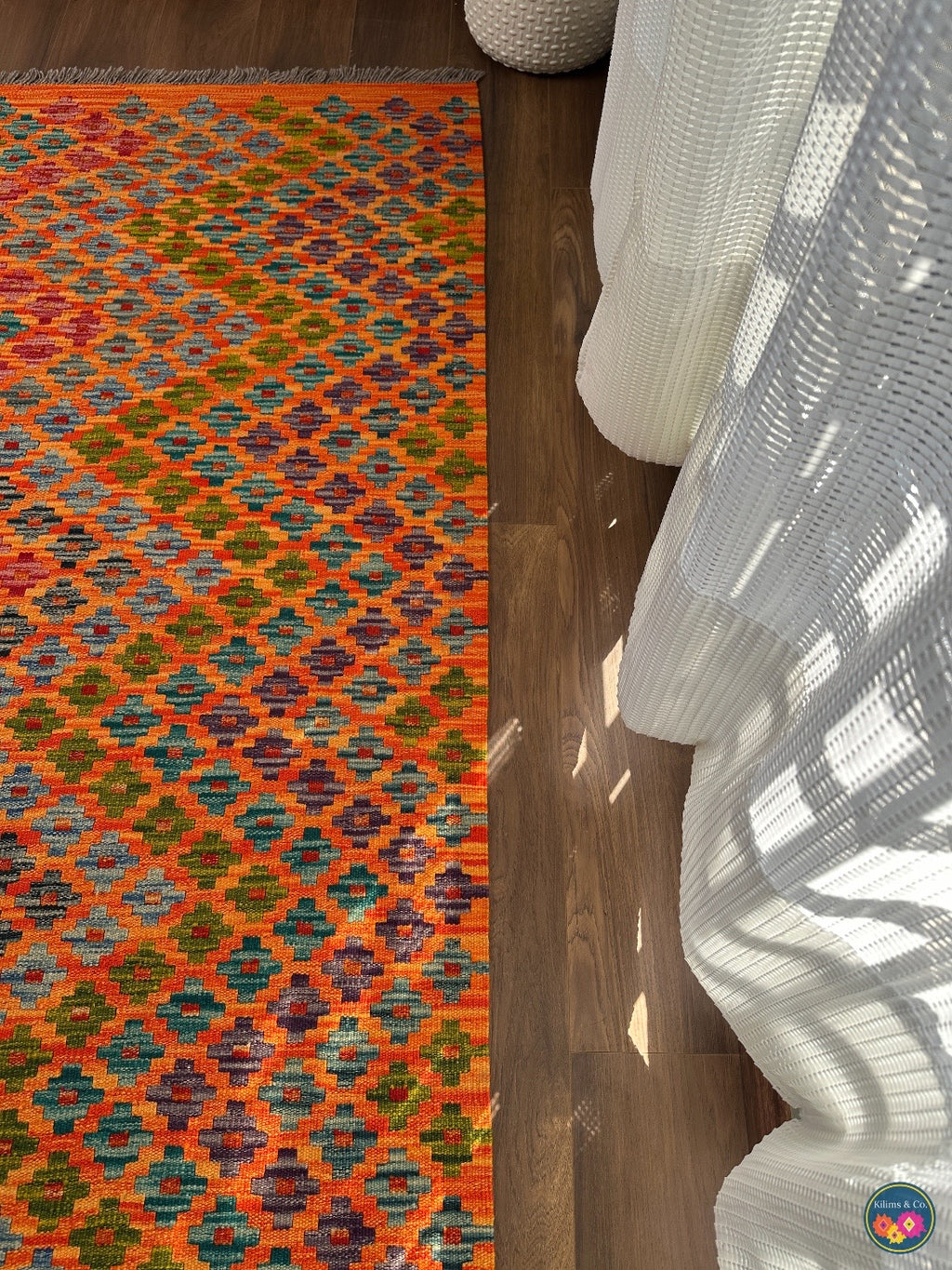 Pure Wool kilim 6ft 4in x 5ft 0in