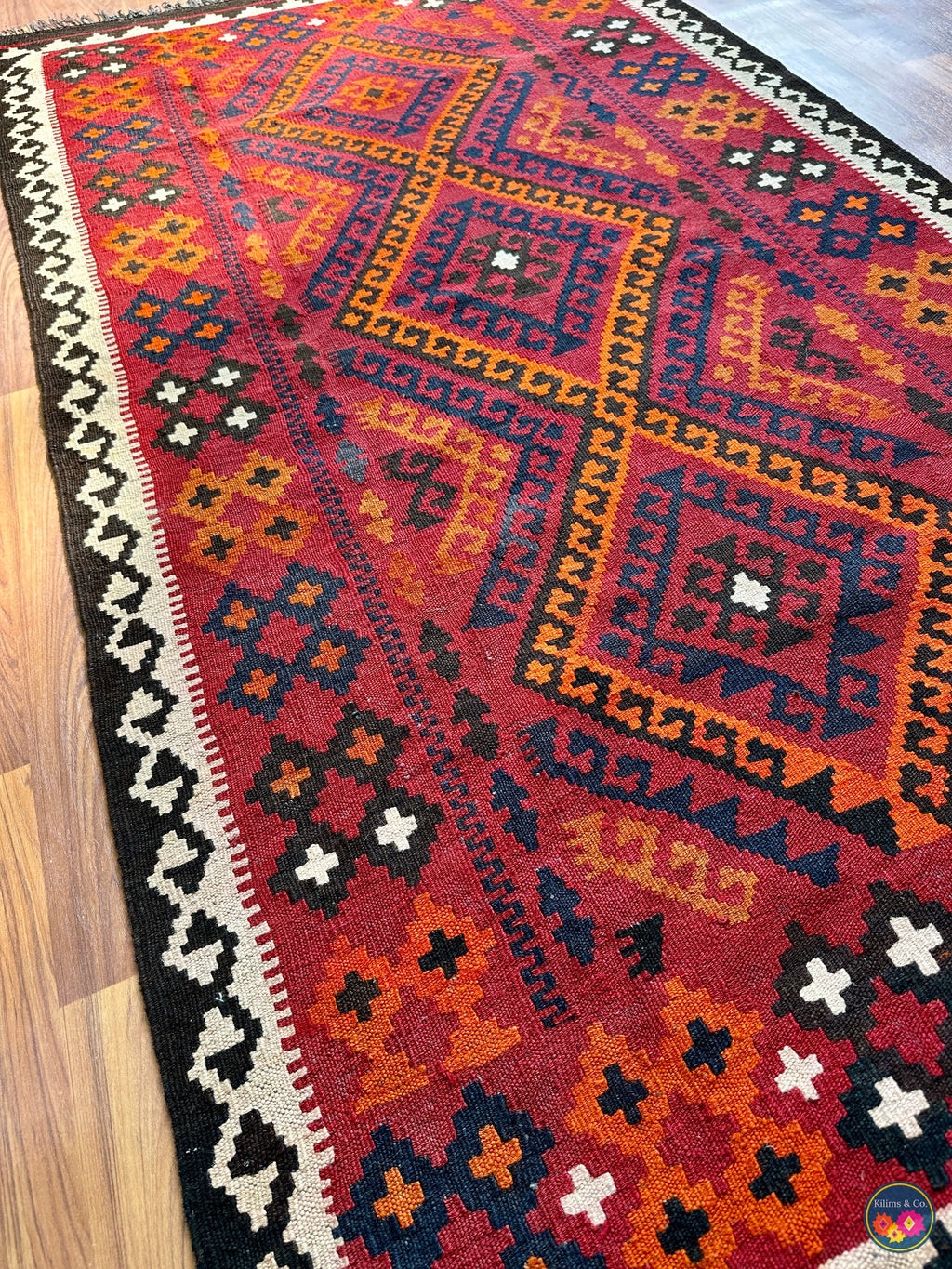 Pure wool Ghalmoori kilim (6′6″ × 3′7″)