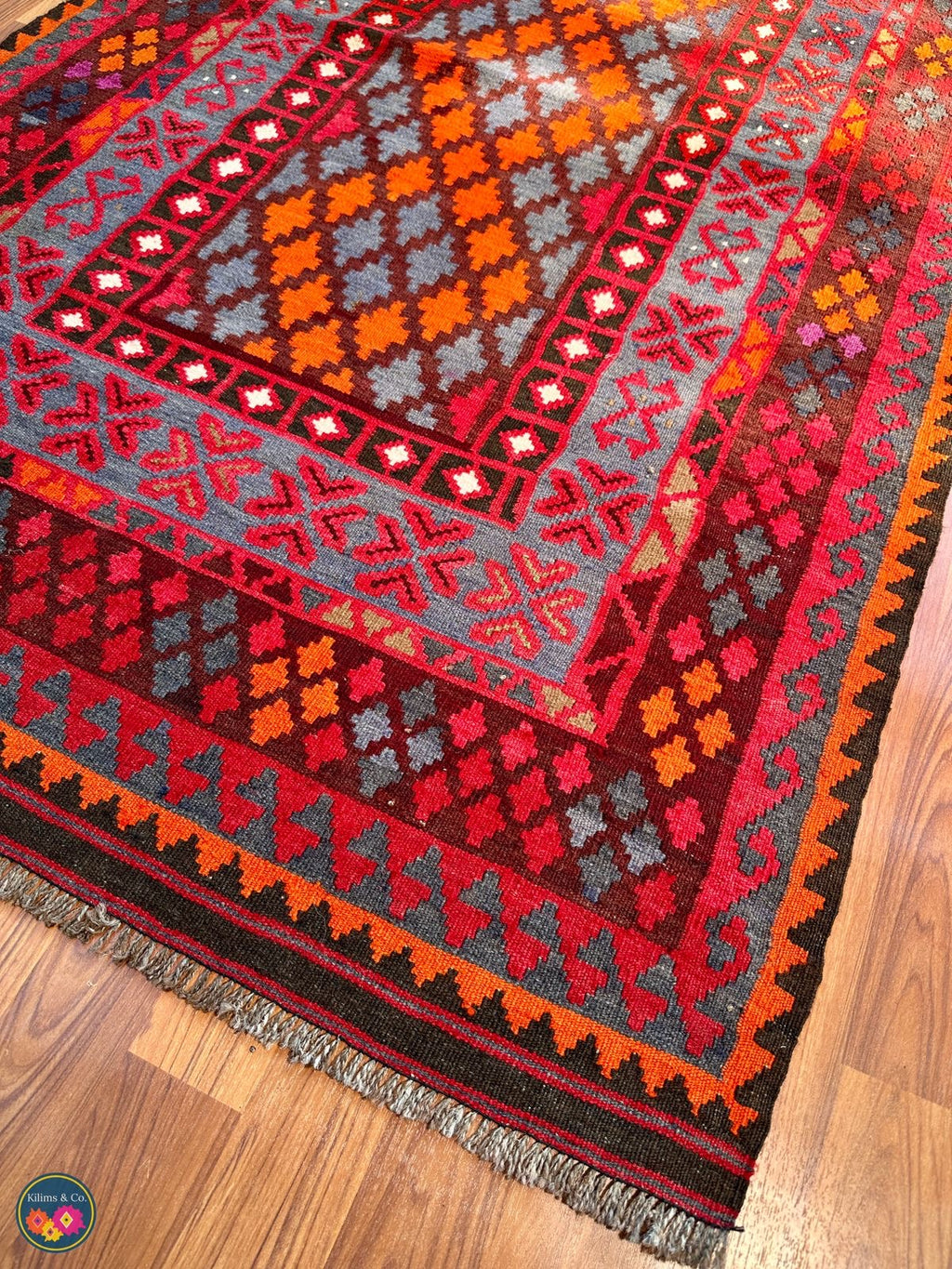 Pure wool kilim 6ft 5in x 3ft 8in
