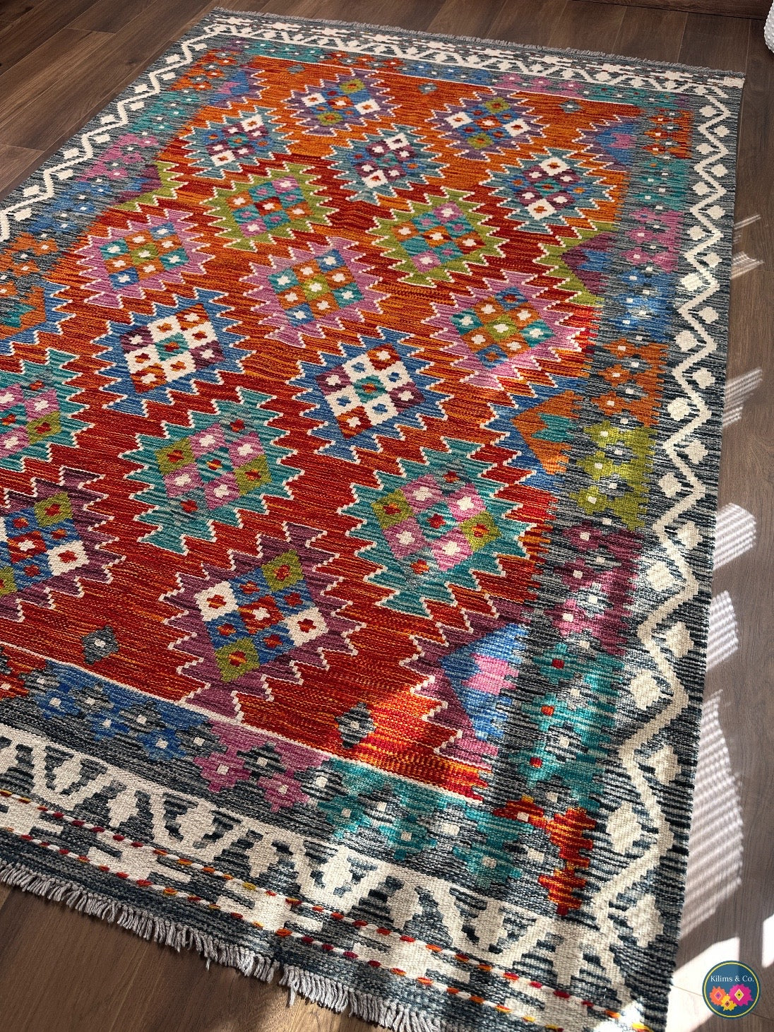 Pure Wool kilim 7ft 0in x 4ft 10in