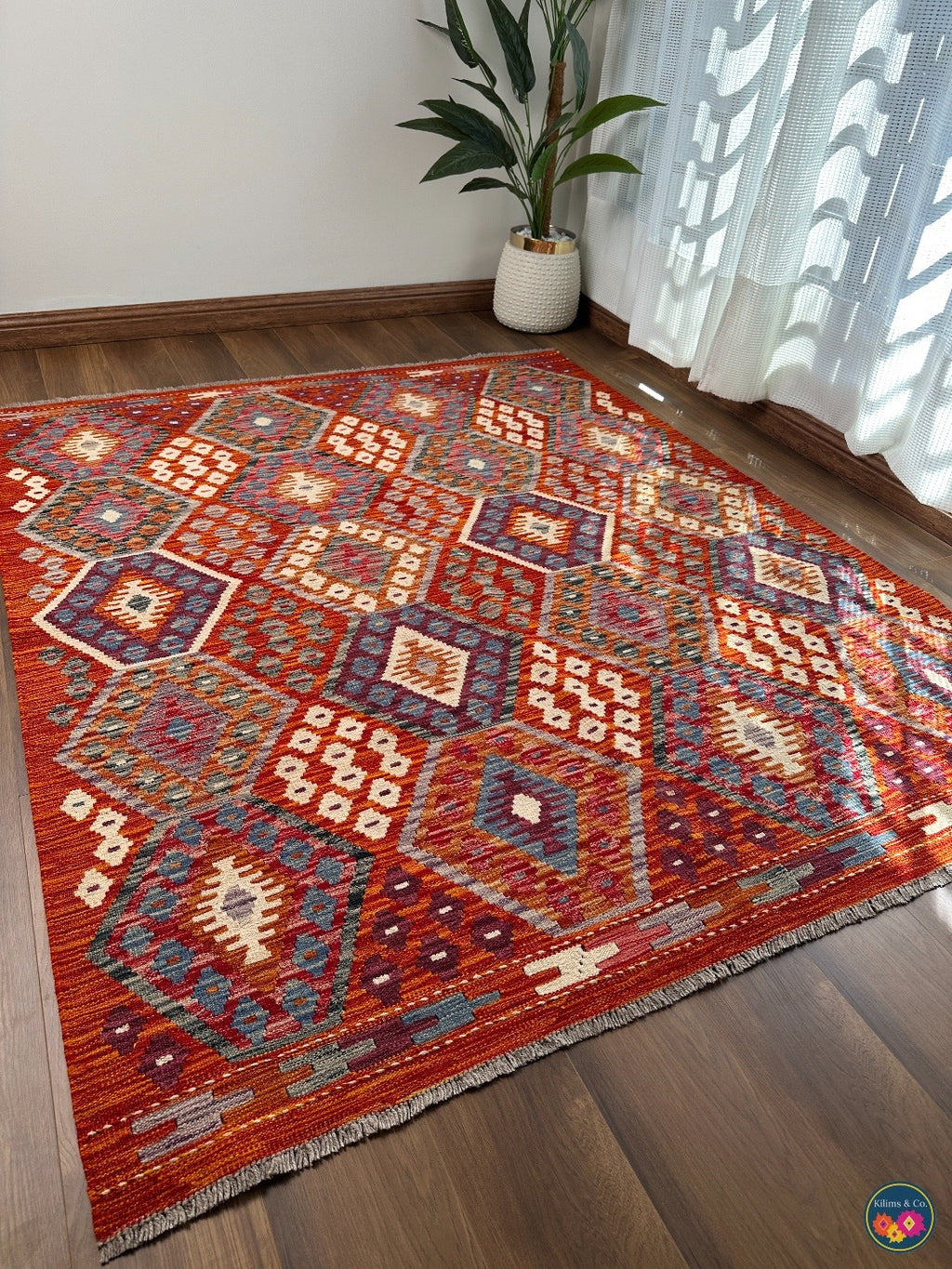 Pure Wool kilim 7ft 0in x 4ft 10in