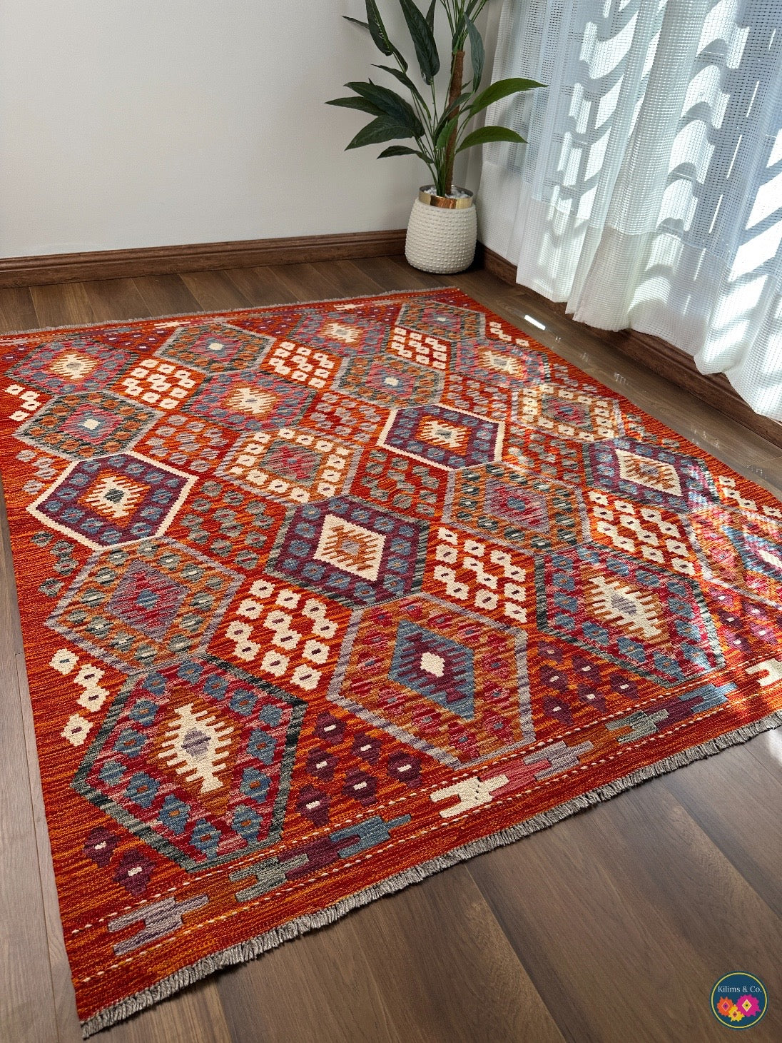 Pure Wool kilim 7ft 0in x 4ft 10in