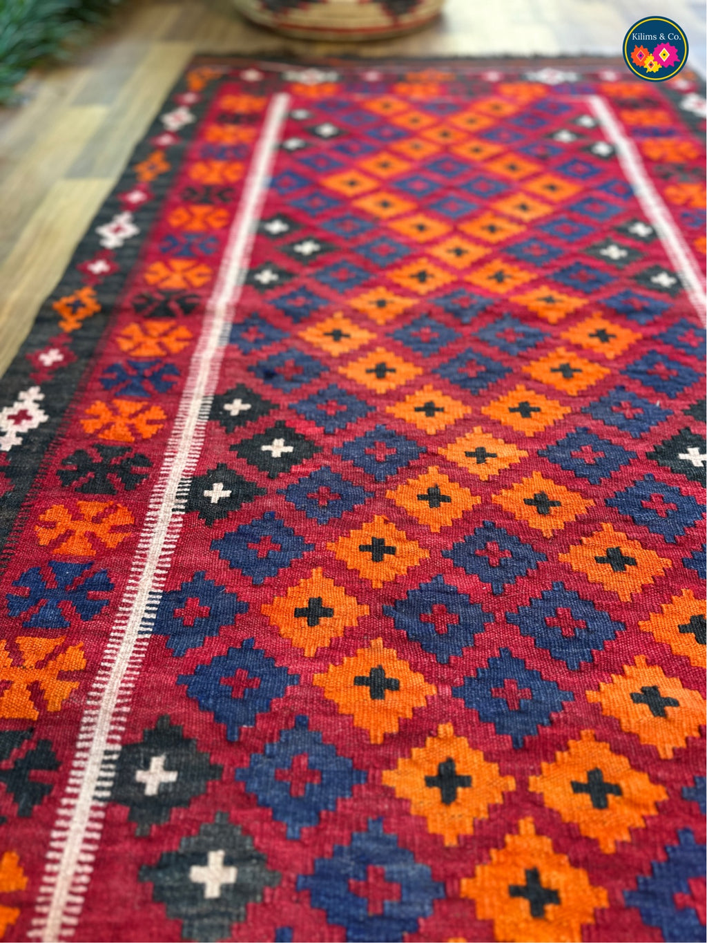 Pure wool kilim 5’2 x 3’0