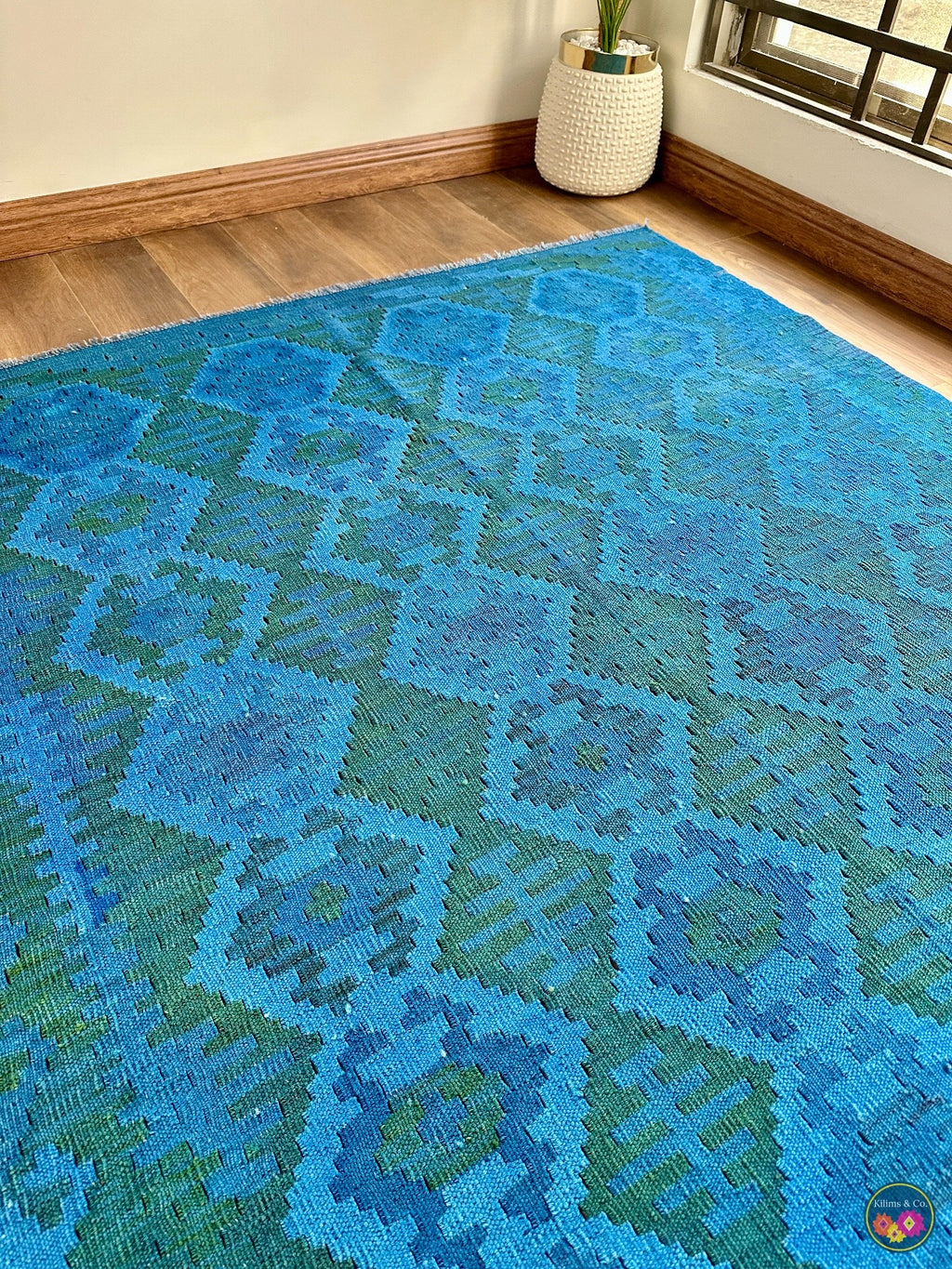 Pure Wool kilim 6ft 11in x 5ft 4in
