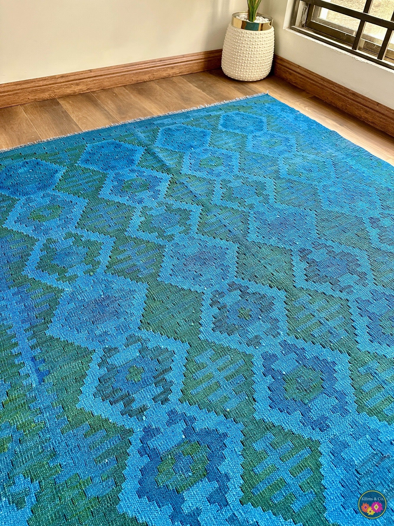 Pure Wool kilim 6ft 11in x 5ft 4in