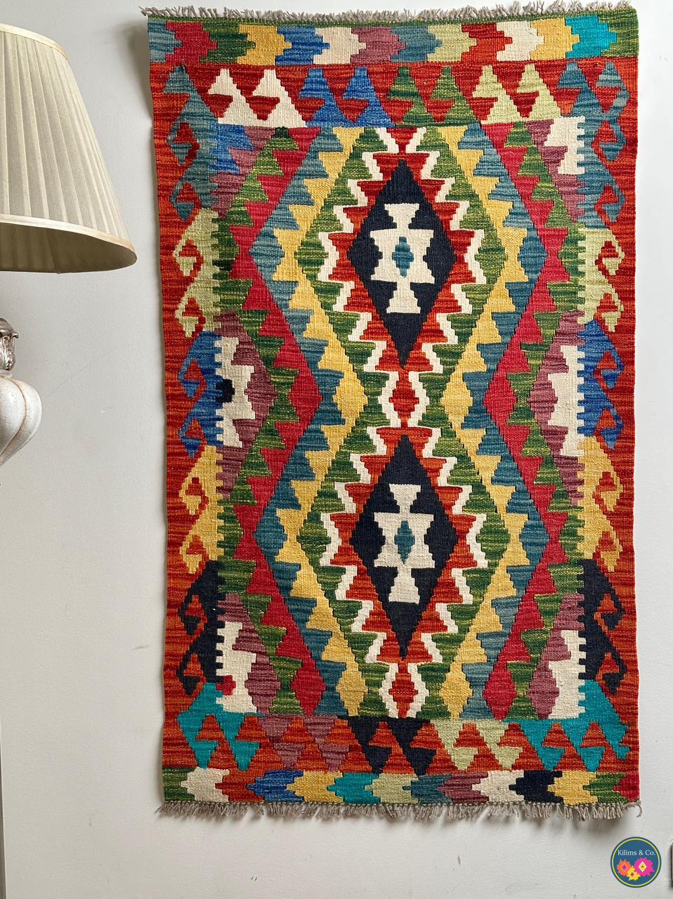 Pure Wool Hanging kilim 4’3”x2’7”
