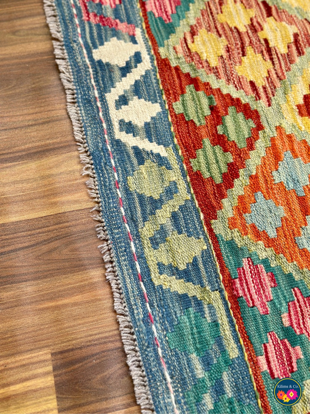 Square wool kilim 5’1x5’0
