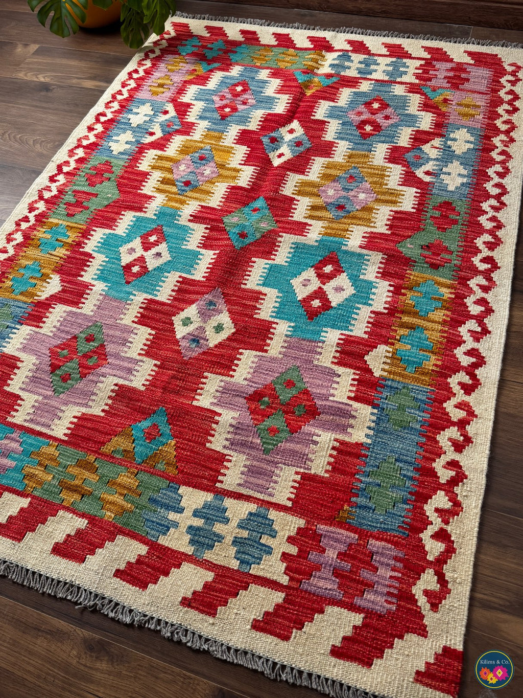Pure Wool kilim 5’0”x3’6”